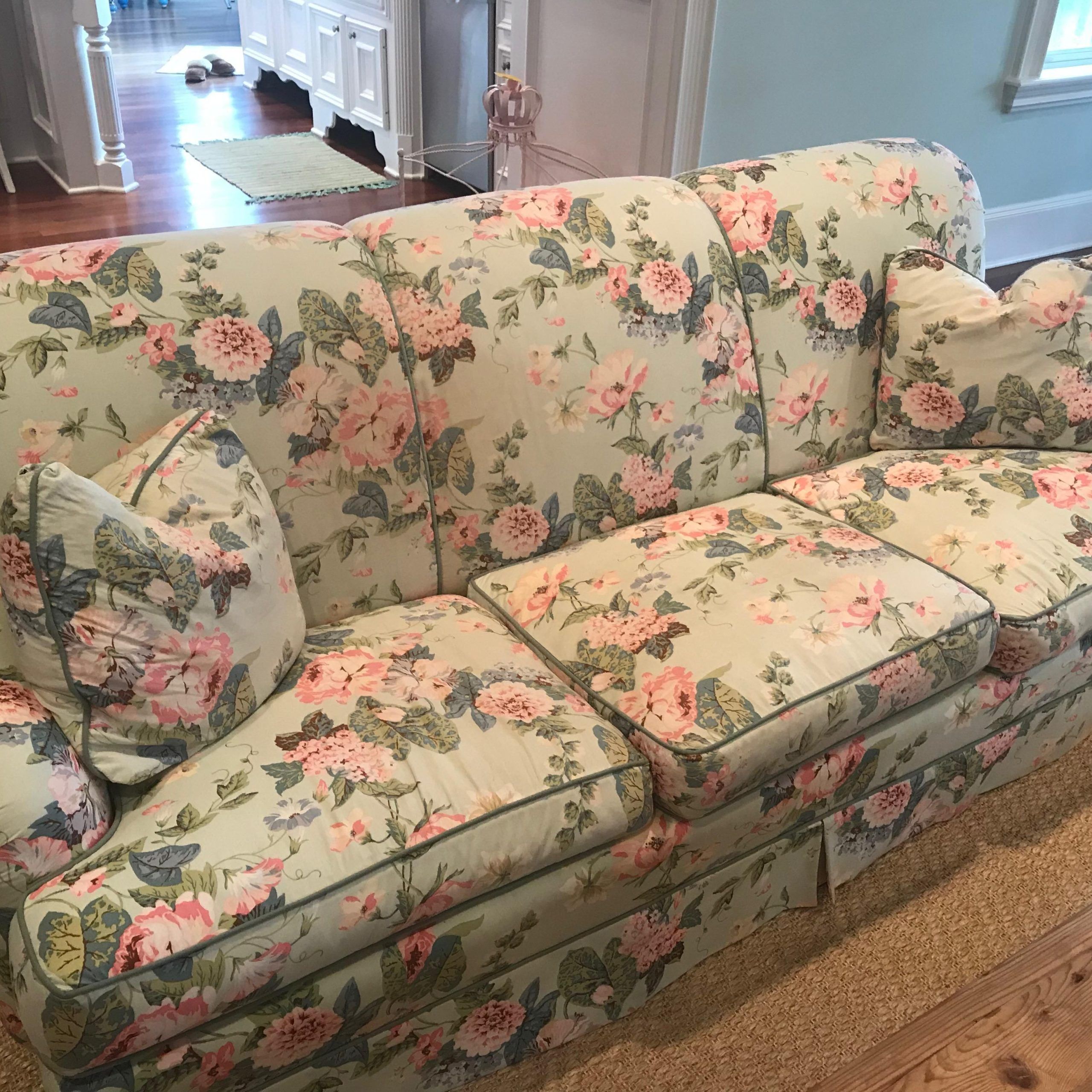 French Floral Upholstered Couch | Chairish | Upholstered Couch, Couch With Sofas In Pattern (Gallery 18 of 20)