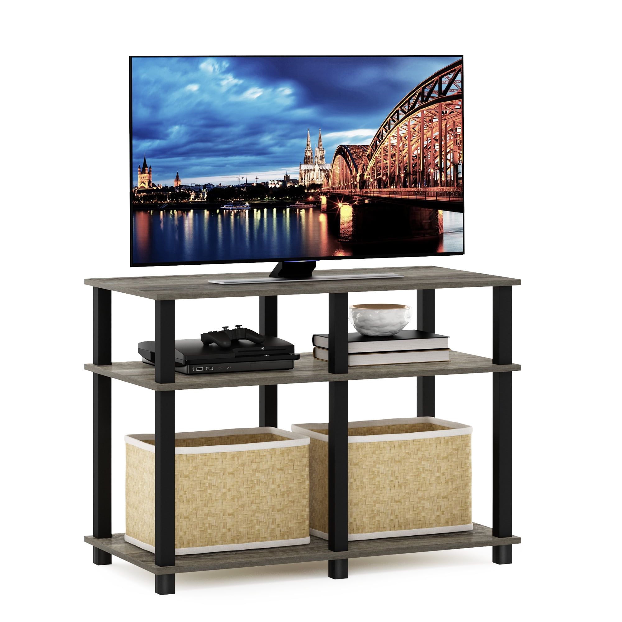 Furinno Romain Turn N Tube Tv Stand For Tv Up To 40 Inch, French Oak Inside Romain Stands For Tvs (View 2 of 20)