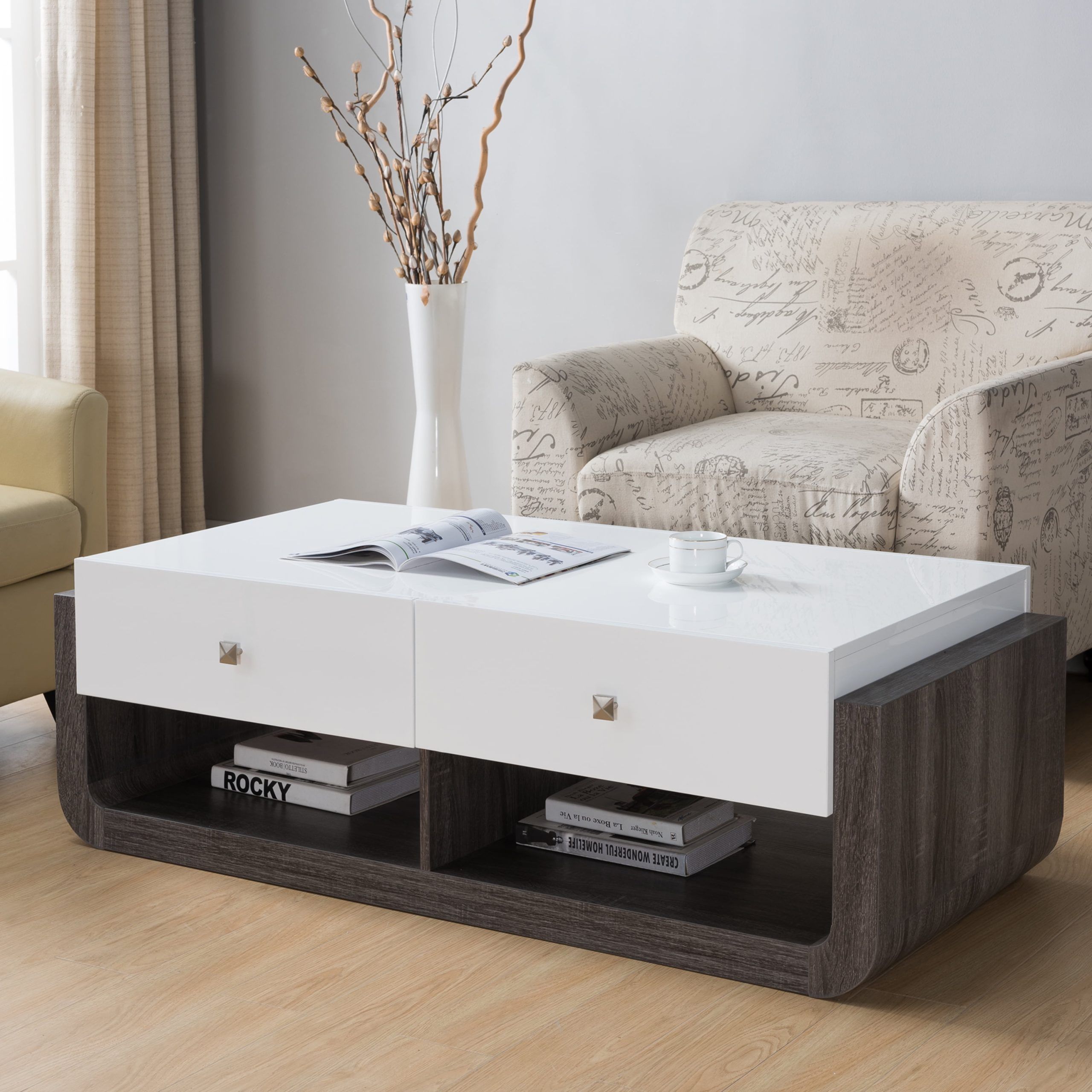 Furniture Of America Bealina Contemporary Multi Storage Coffee Table Throughout Modern Coffee Tables With Hidden Storage Compartments (View 18 of 20)