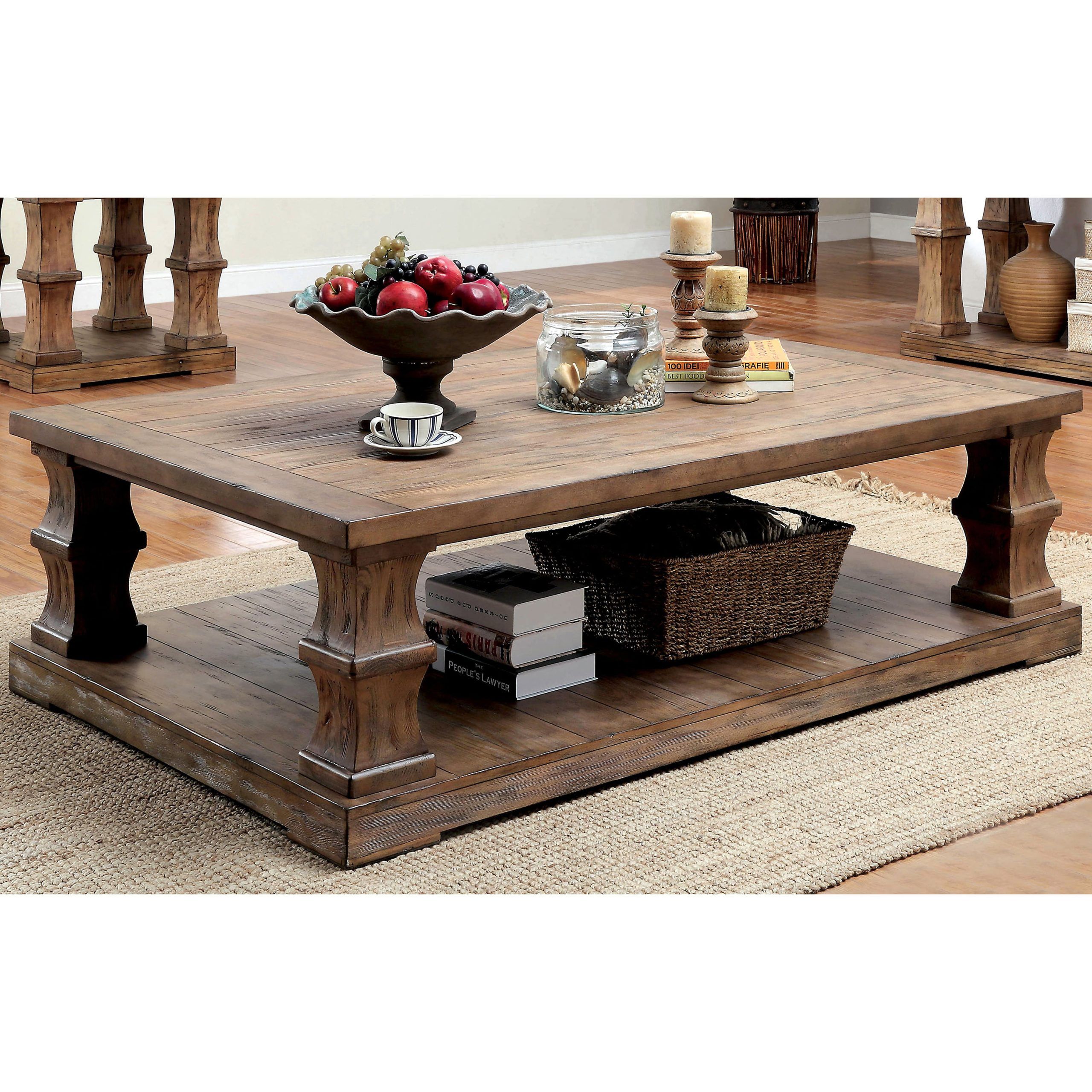 Furniture Of America Bonita Transitional Coffee Table, Natural Tone Within Transitional Square Coffee Tables (Gallery 7 of 20)