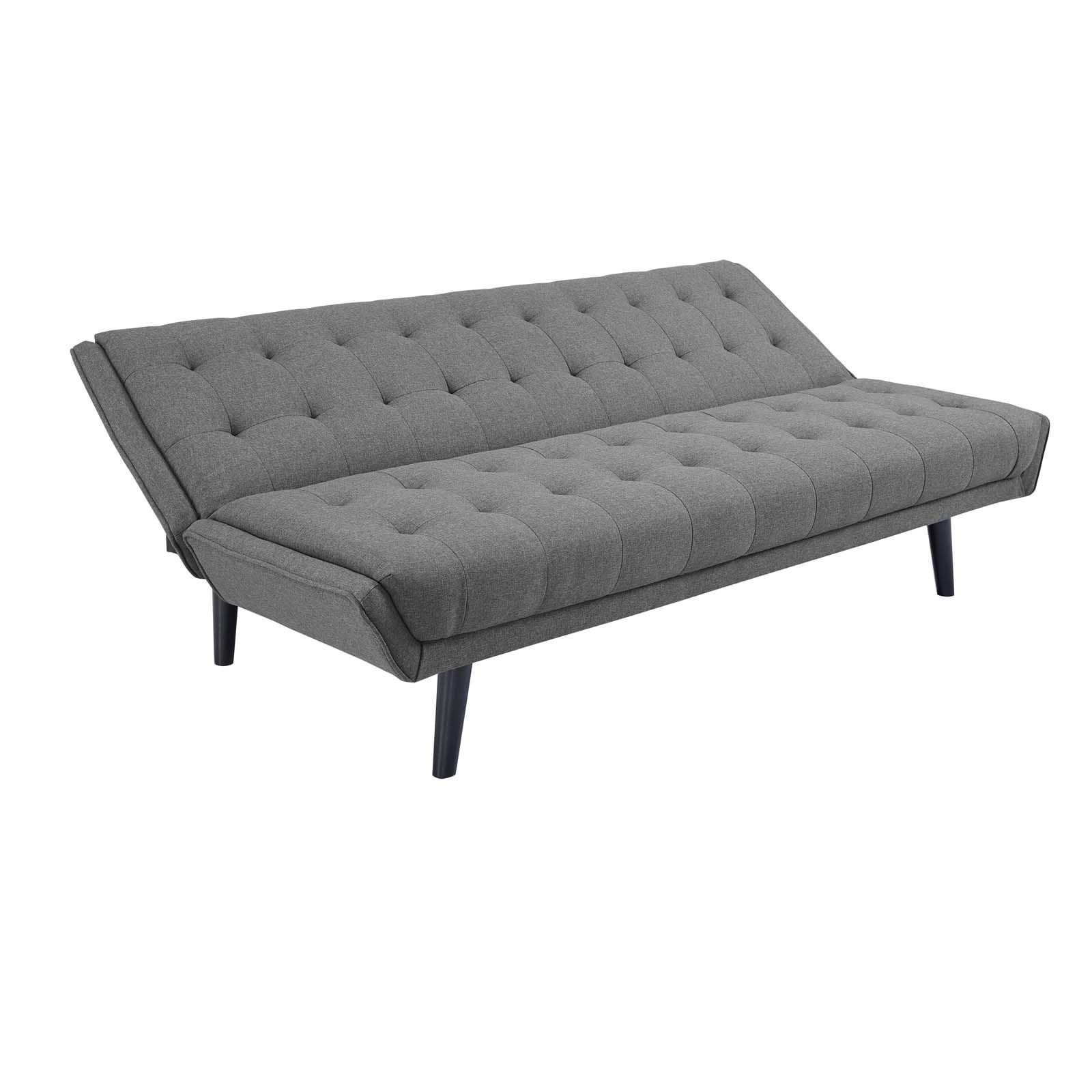 Glance Tufted Convertible Fabric Sofa Bed Gray In Tufted Convertible Sleeper Sofas (View 8 of 20)