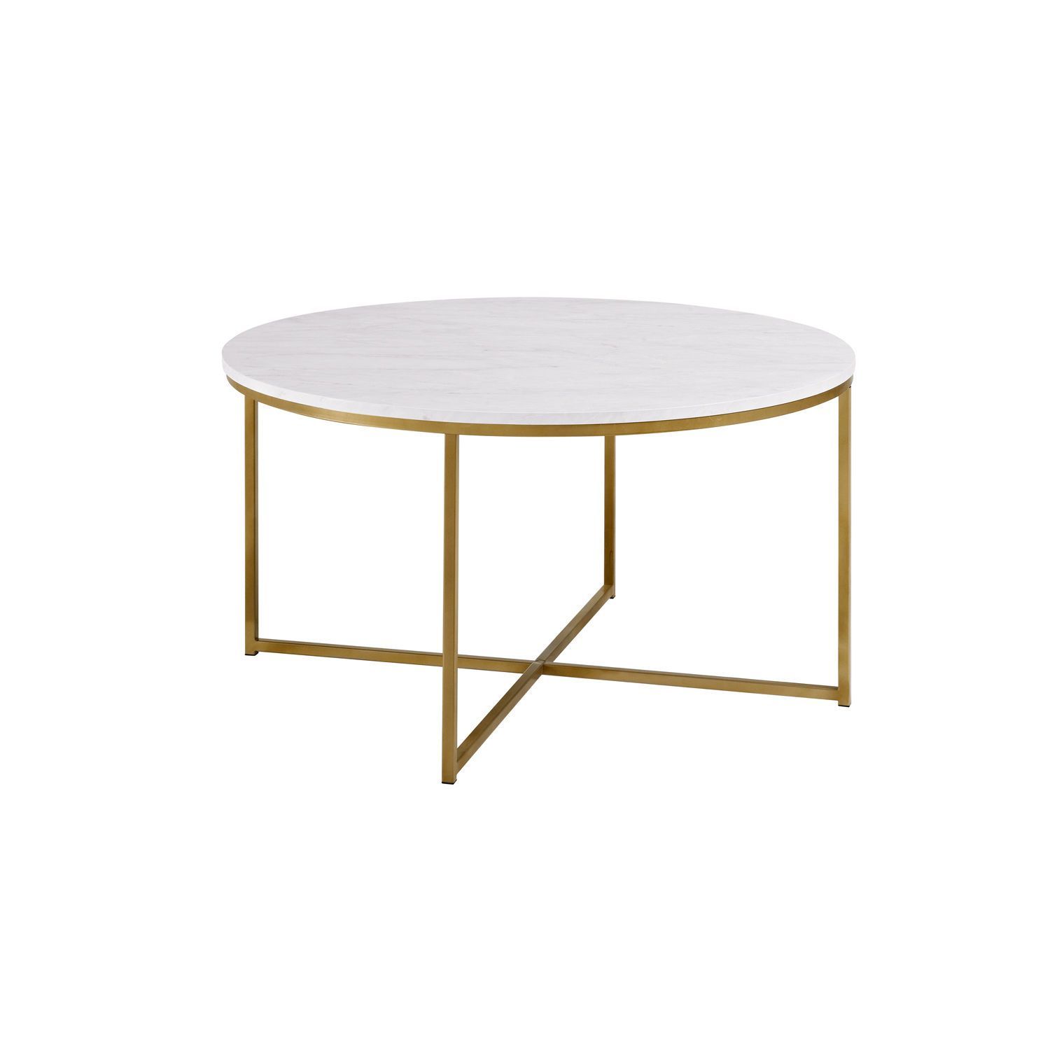Gold X Base Faux Marble Round Coffee Table | Glam Coffee Table, Coffee Inside Modern Round Faux Marble Coffee Tables (View 18 of 20)