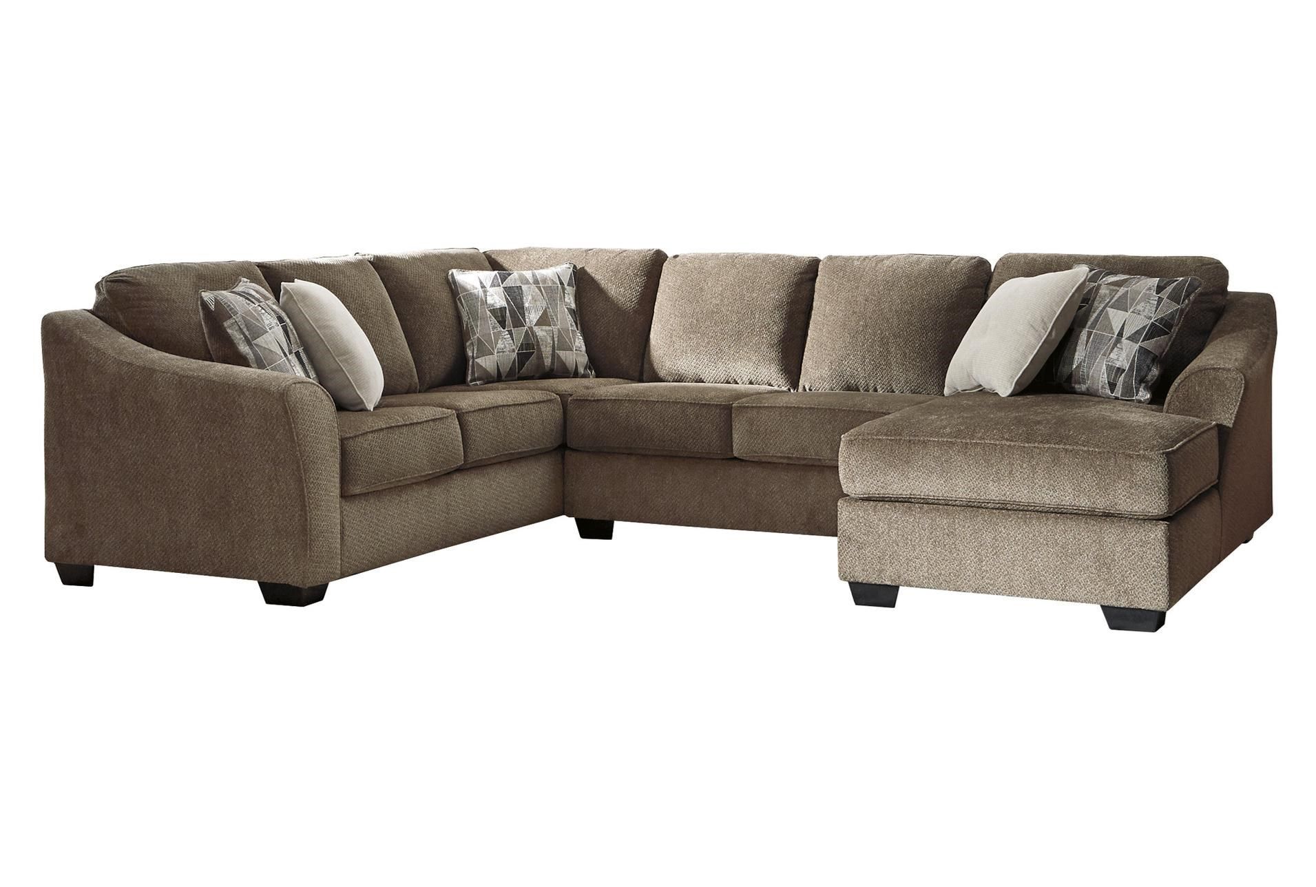 Graftin Teak 3 Piece 130" Sectional With Right Arm Facing Chaise | 3 Regarding 130" Curved Sectionals (View 7 of 20)