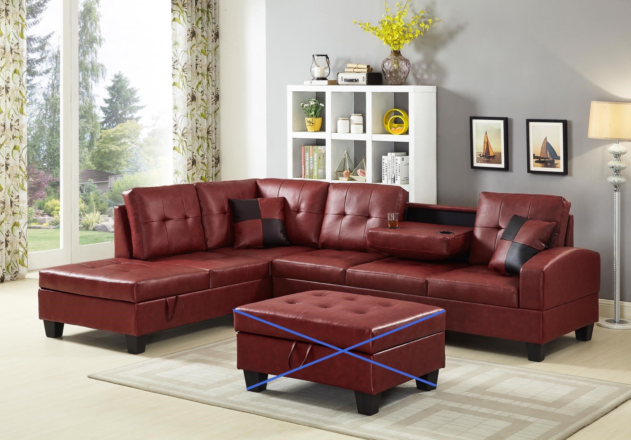 Gtu Furniture Pu Leather Living Room Irreversible Living Room Sectional Within Sofas For Living Rooms (View 14 of 20)