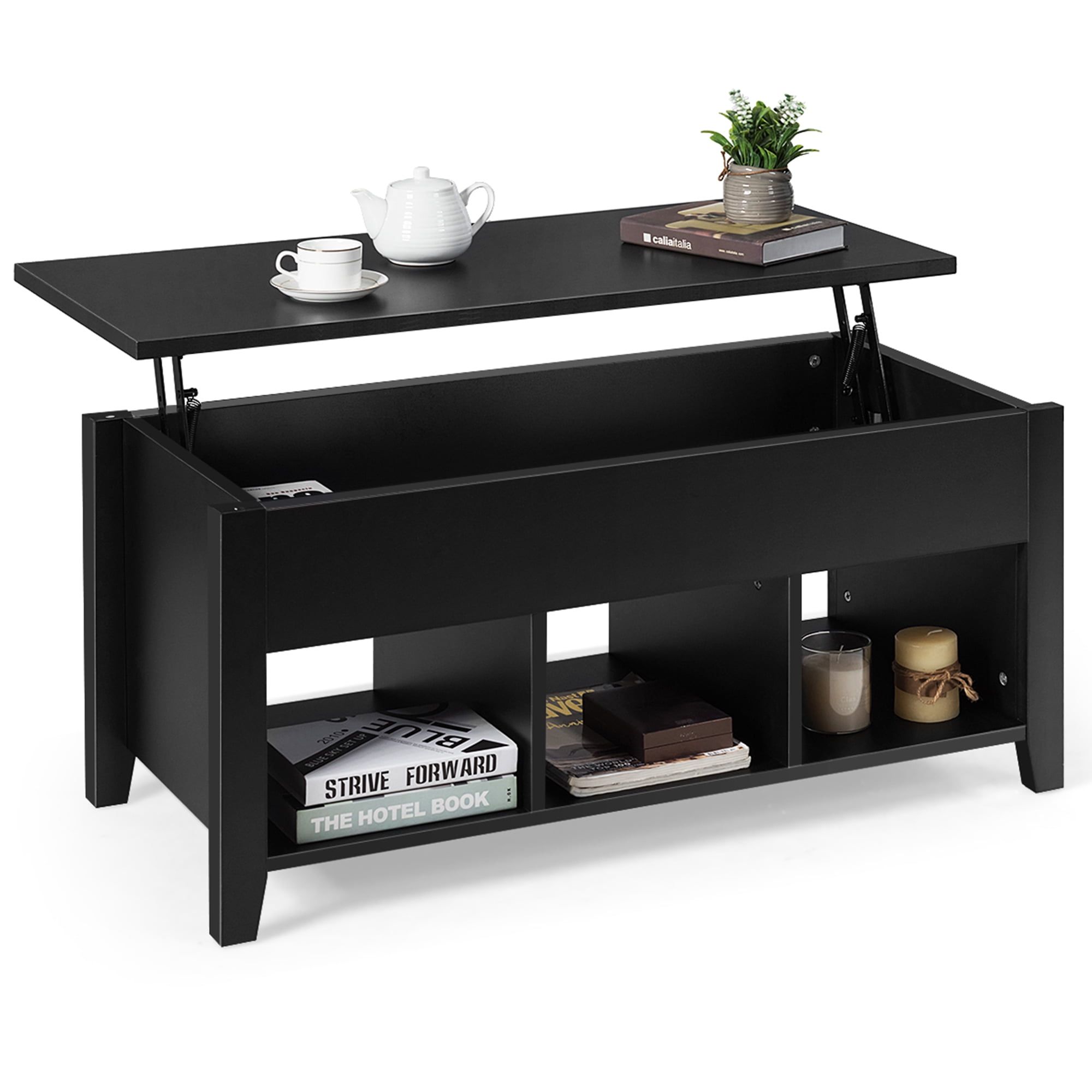 Gymax Lift Top Coffee Table W/ Storage Compartment Shelf Living Room Inside Lift Top Coffee Tables With Shelves (View 2 of 20)