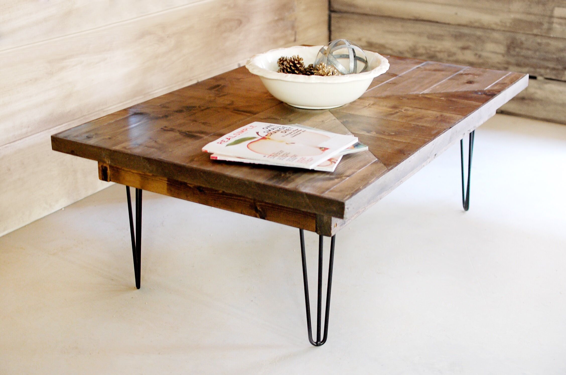 Hand Crafted Industrial, Mid Century Modern Wood Coffee Table For Wooden Mid Century Coffee Tables (View 10 of 20)