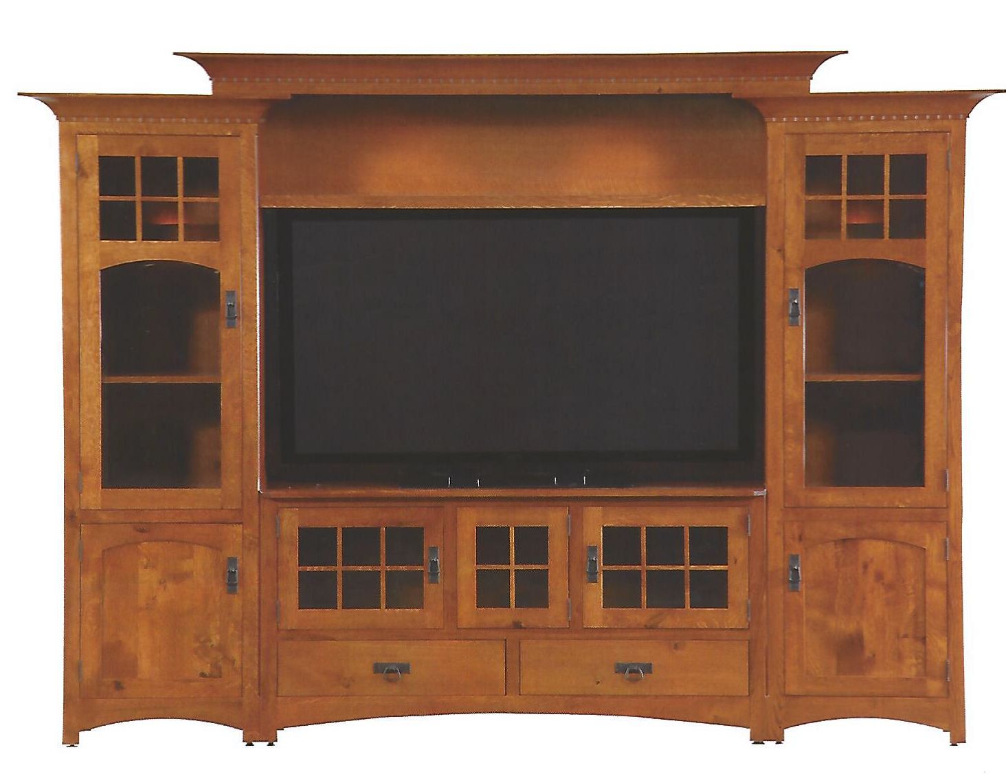 Handmade Winchester Bridge Wall Unit Entertainment Center In Rustic Within Entertainment Units With Bridge (View 2 of 20)