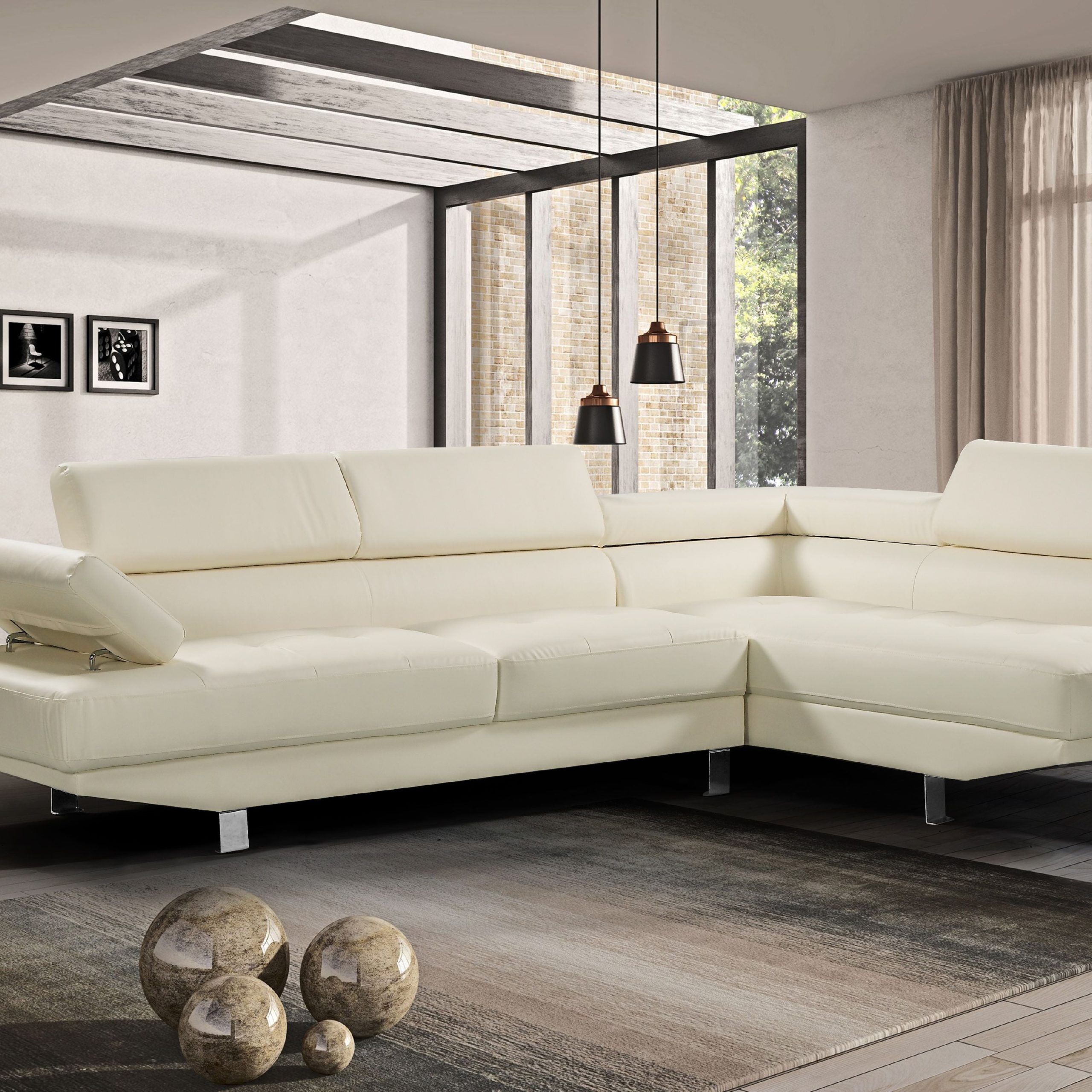 Harper&bright Designs Modern Faux Leather Sectional Sofa With Regarding Faux Leather Sofas (Gallery 11 of 21)