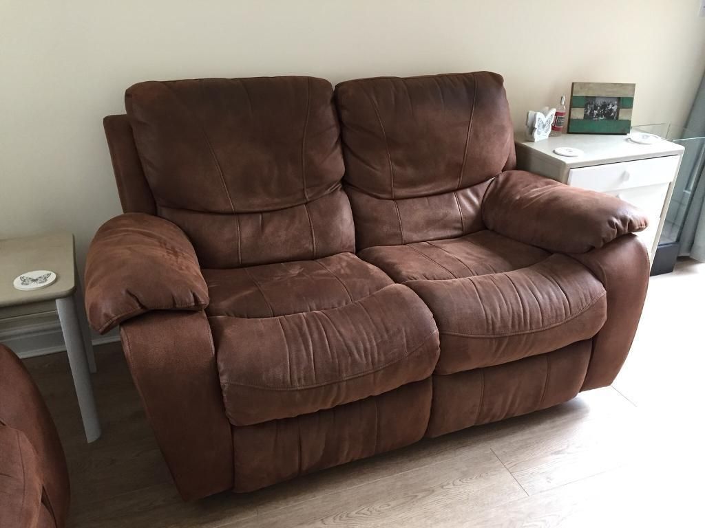 Harvey’s Faux Suede Sofa And Rocker Armchair | In Cambridgeshire | Gumtree For Black Faux Suede Memory Foam Sofas (Gallery 20 of 20)