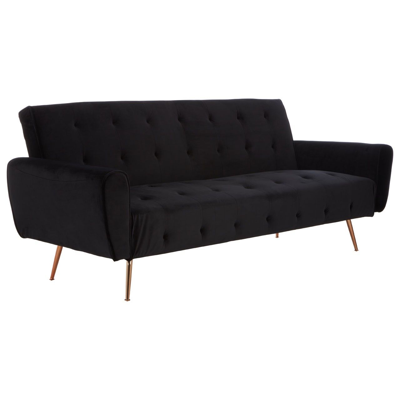Hayton Black Velvet Sofa Bed Pertaining To 2 Seater Black Velvet Sofa Beds (Gallery 8 of 20)