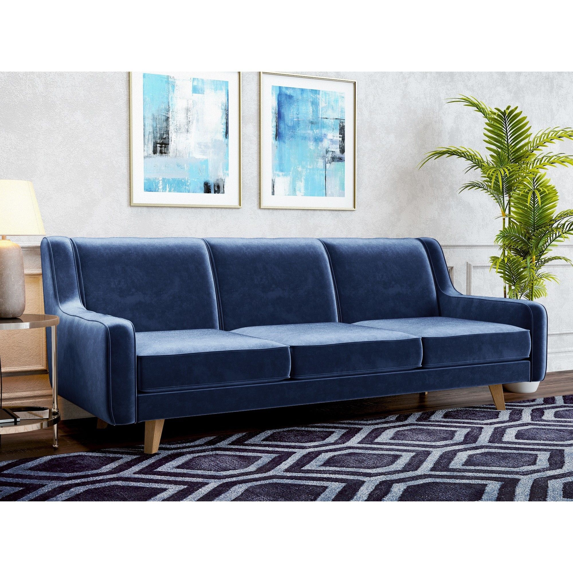 Hazel Modern Velvet Sofa Royal Blue – Af Lifestlye | Furniture, Velvet Inside Modern Velvet Sofa Recliners With Storage (View 20 of 20)