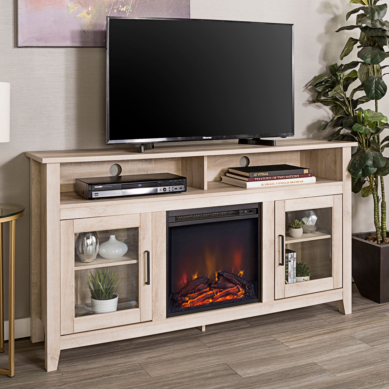 Highboy Wood Fireplace Tv Stand – Pier1 Intended For Wood Highboy Fireplace Tv Stands (View 15 of 20)