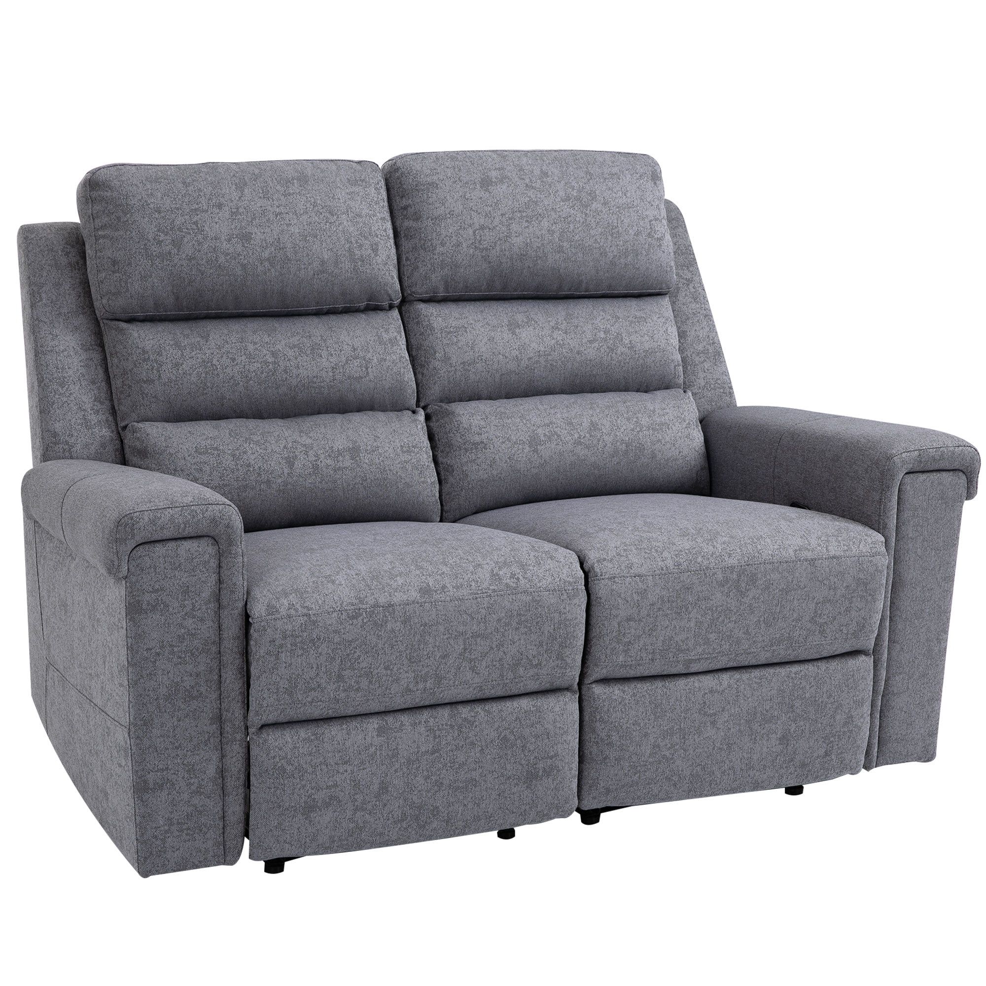 Homcom Modern 2 Seater Manual Reclining Sofa Loveseat Couch With Linen Throughout Modern Light Grey Loveseat Sofas (View 17 of 20)