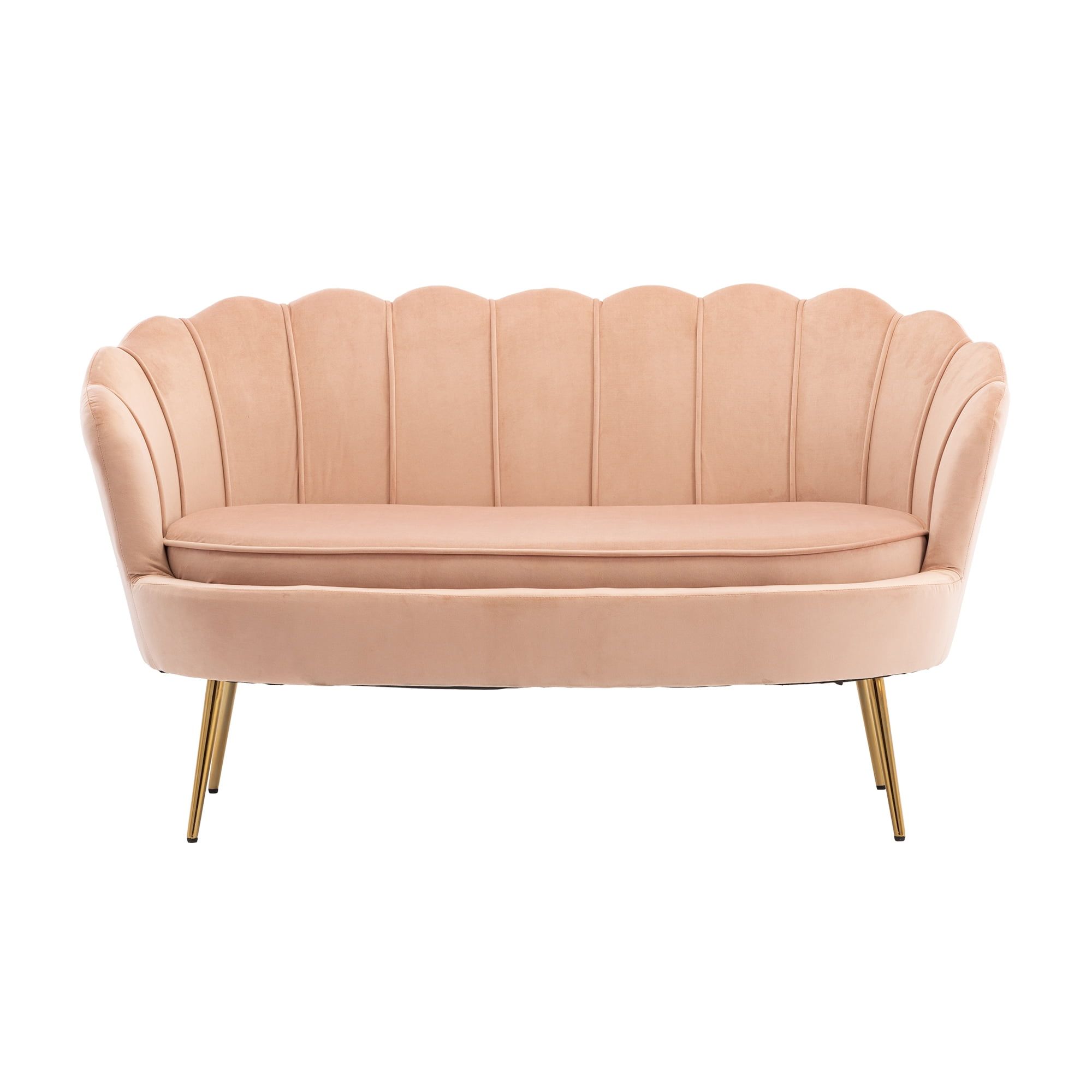 Homefun 52.4 In. Pink Modern Velvet Upholstered Tuxedo Arm 2 Seat In Small Love Seats In Velvet (Gallery 16 of 21)