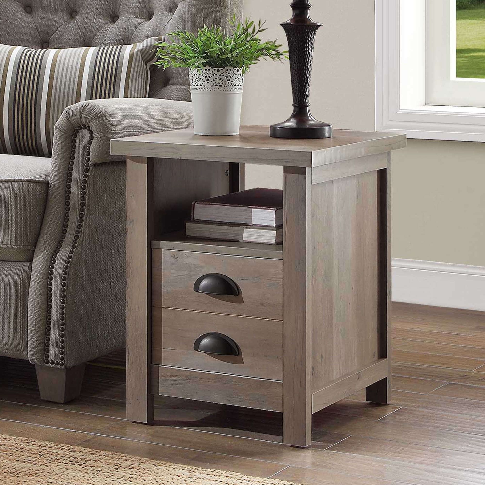 Homes And Gardens Granary Modern Farmhouse End Table Rustic Gray With Rustic Gray End Tables (View 5 of 20)