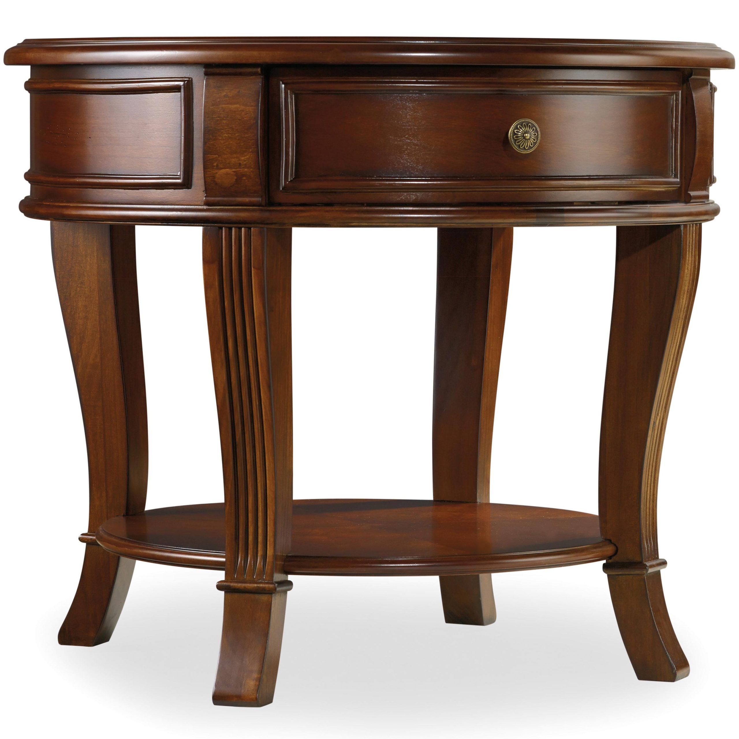 Hooker Furniture Brookhaven Round End Table With One Drawer | Stoney With Regard To Freestanding Tables With Drawers (Gallery 16 of 20)