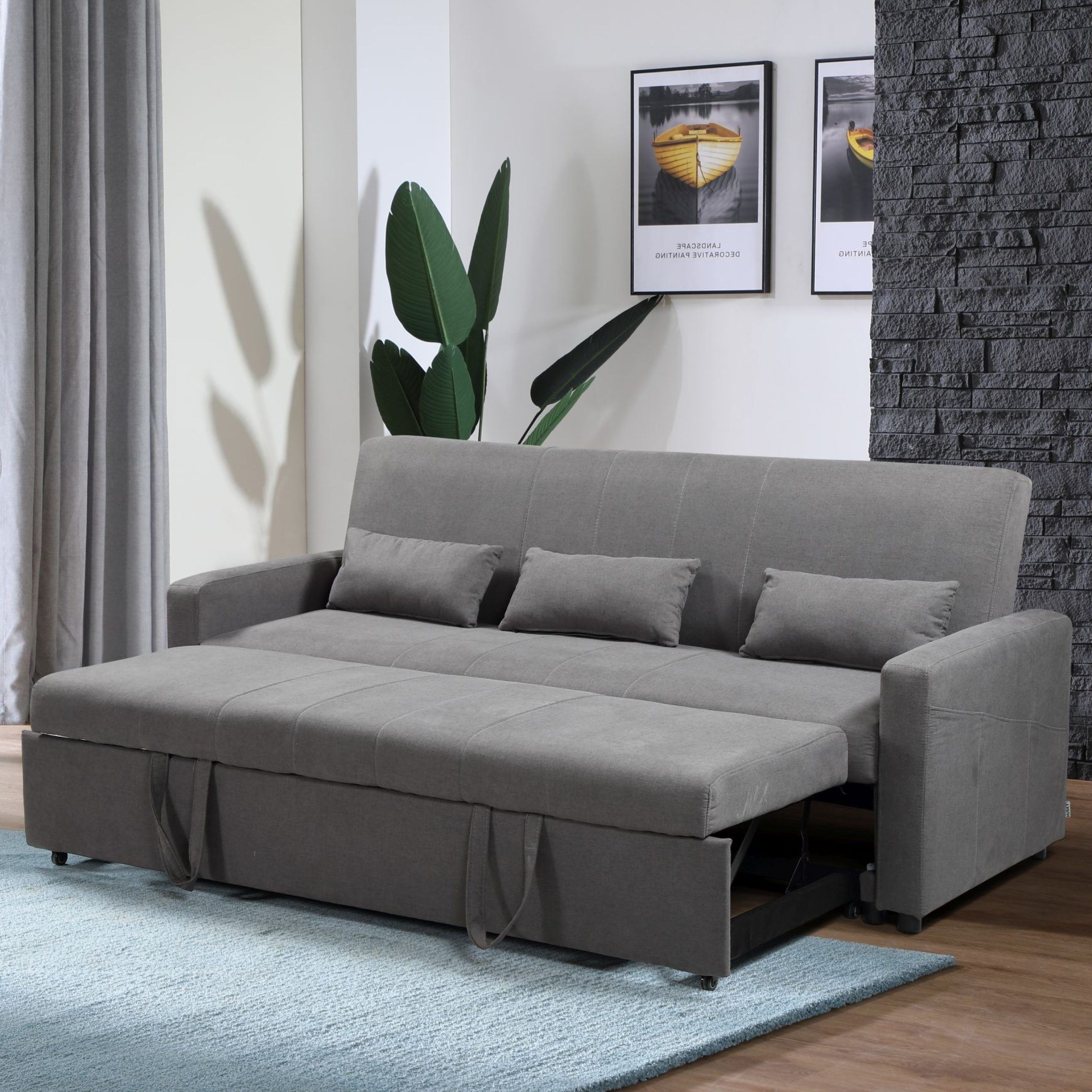 Husky® Transformer Convertible Sofa Bed – Grey With Regard To 8 Seat Convertible Sofas (Gallery 11 of 20)