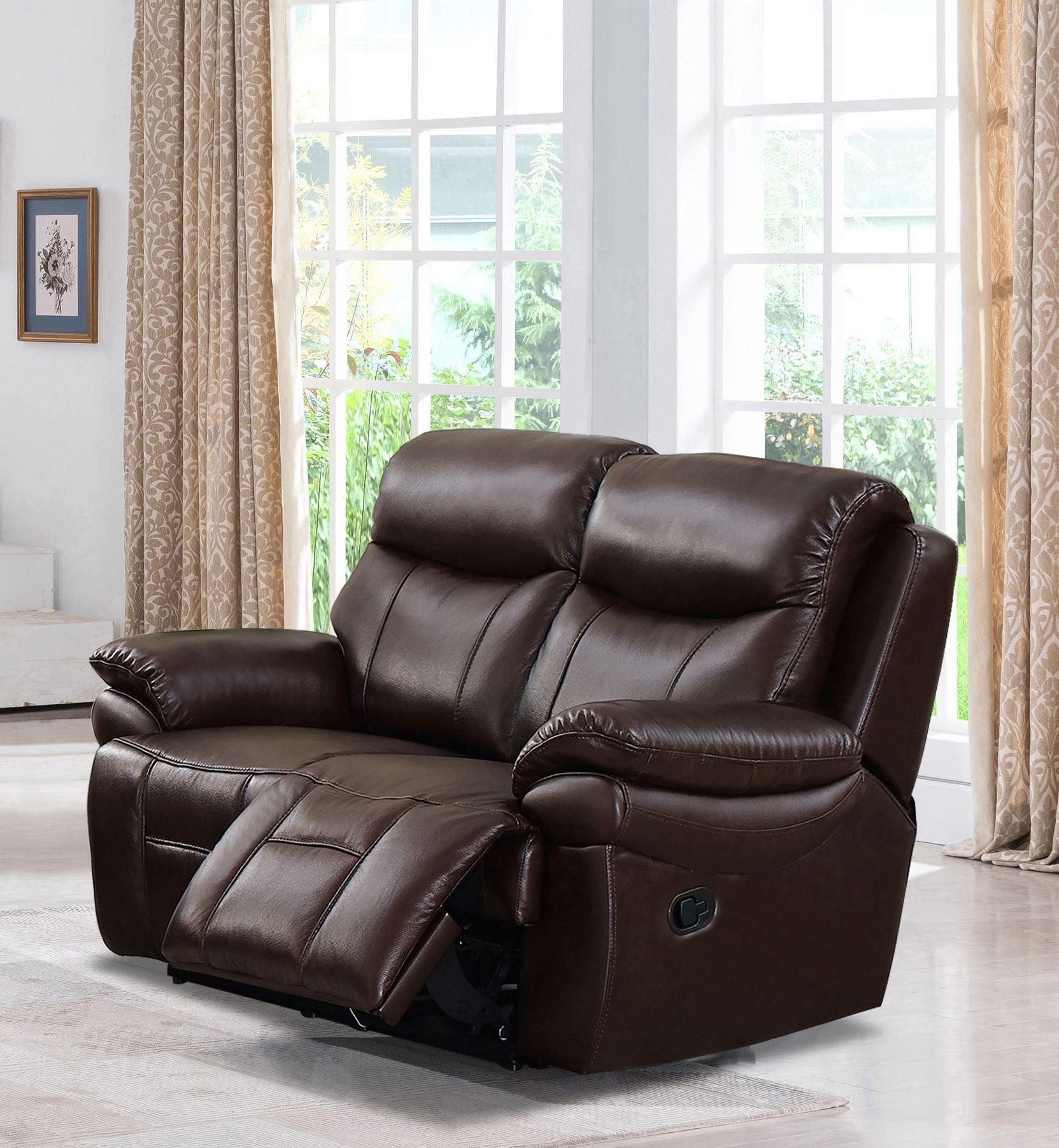 Hydeline Fraser Brown Top Grain Leather Reclining Loveseat From Amax Regarding Top Grain Leather Loveseats (Gallery 6 of 20)
