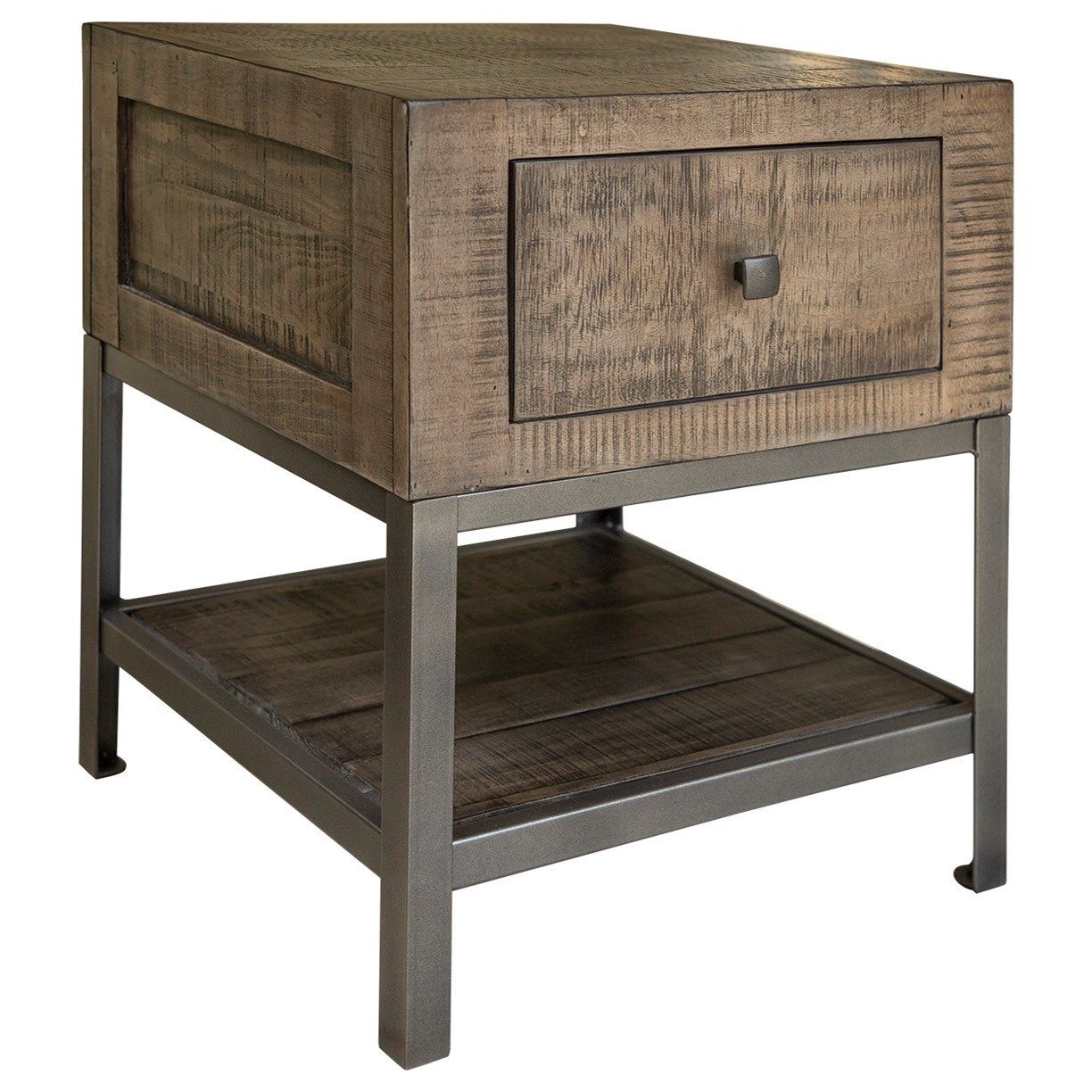 International Furniture Direct Urban Gray Rustic End Table | Darvin For Rustic Gray End Tables (View 13 of 20)