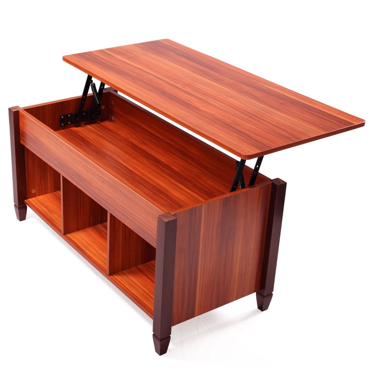 Jaxpety Lift Top Convertible Coffee Table Solid Wood Desk Storage Regarding Wood Lift Top Coffee Tables (View 16 of 20)