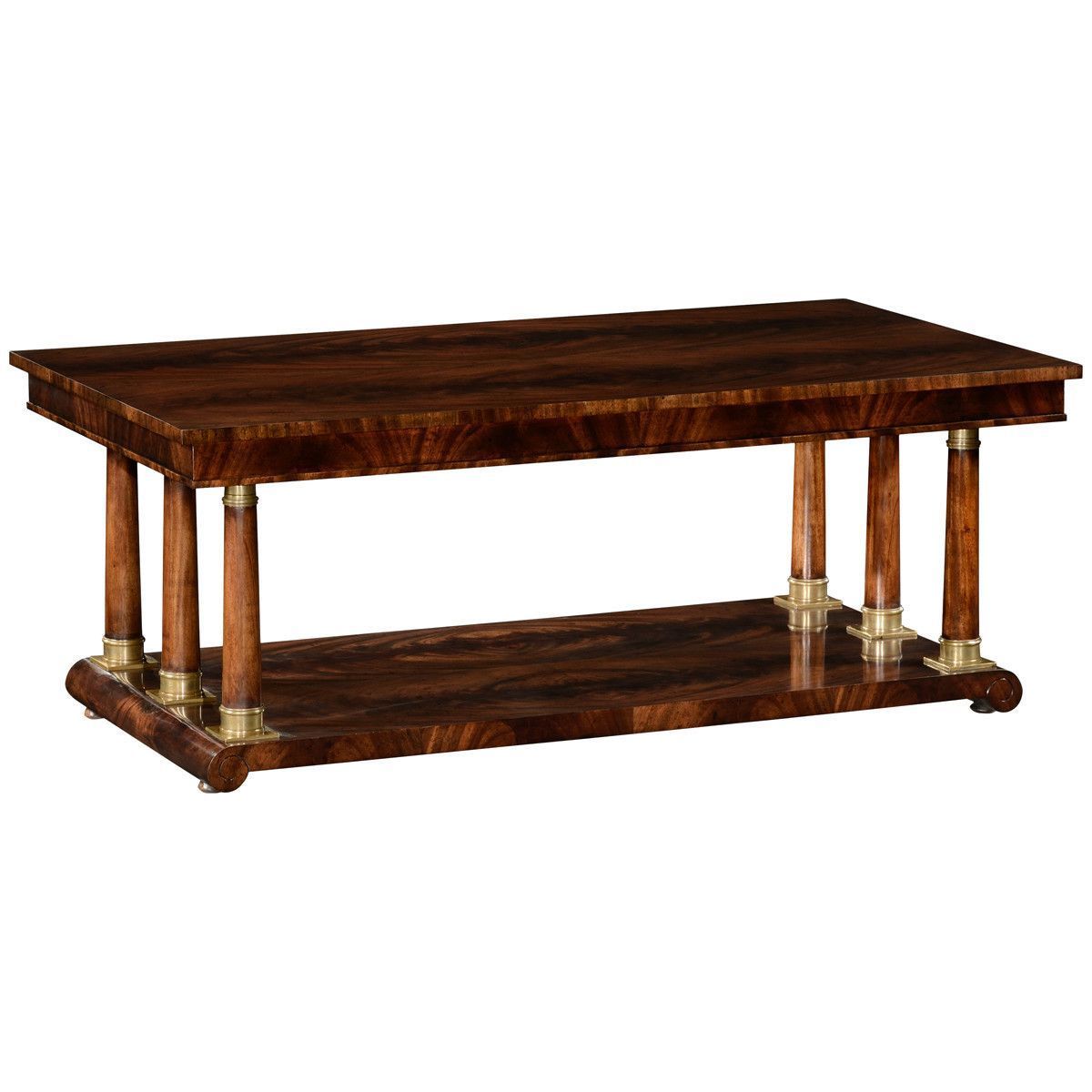Jonathan Charles Mahogany Biedermeier Style Rectangular Coffee Table Pertaining To Rectangular Coffee Tables With Pedestal Bases (Gallery 17 of 20)