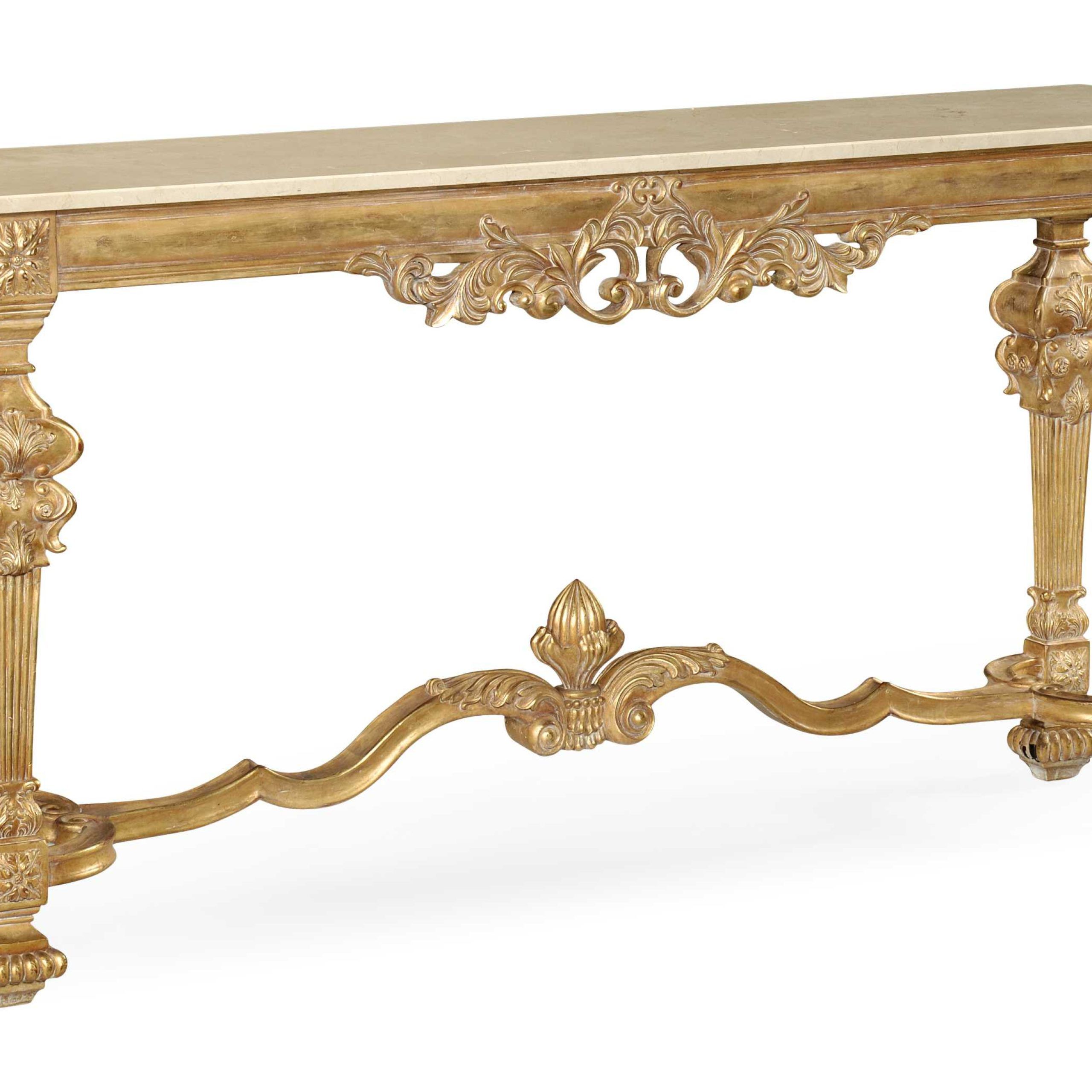 Jonathan Charles Versailles Light Antique Gold Leaf With Carved Floral Inside Versailles Console Cabinets (Gallery 17 of 20)
