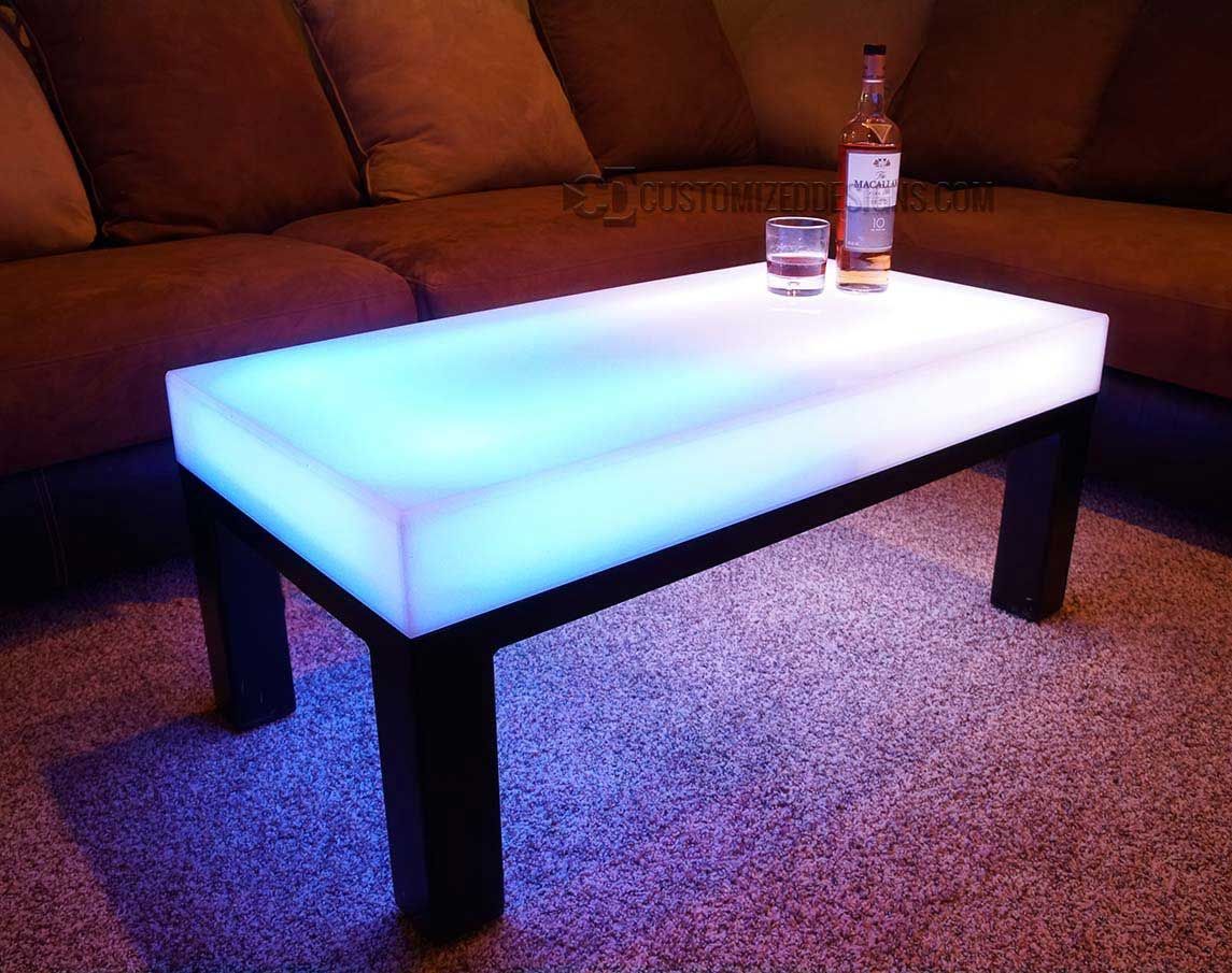 Led Lighted Lounge Coffee Table – Aurora Series – Customized Designs In Rectangular Led Coffee Tables (View 16 of 20)