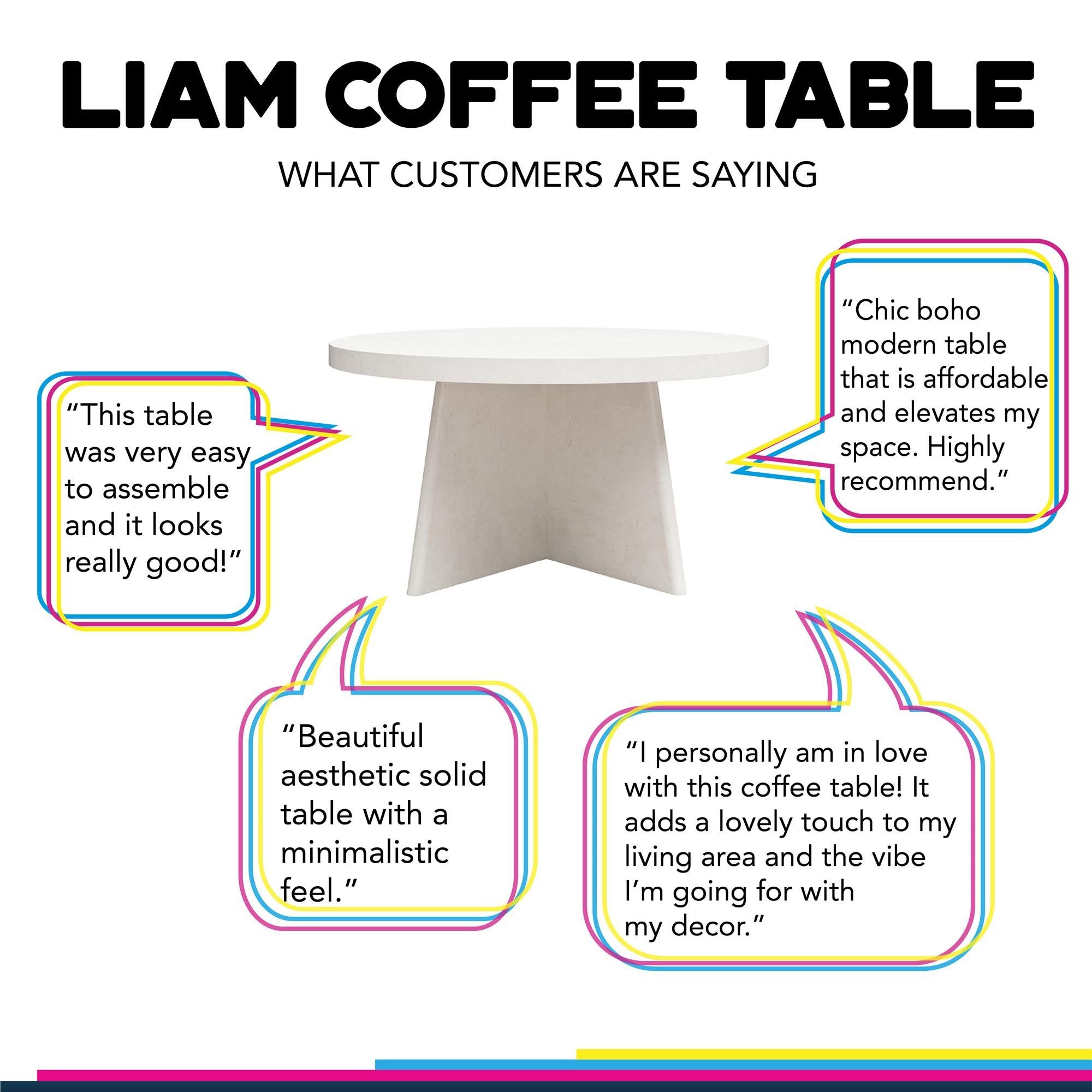 Liam Round Coffee Table – Ameriwood Inside Liam Round Plaster Coffee Tables (Gallery 4 of 20)