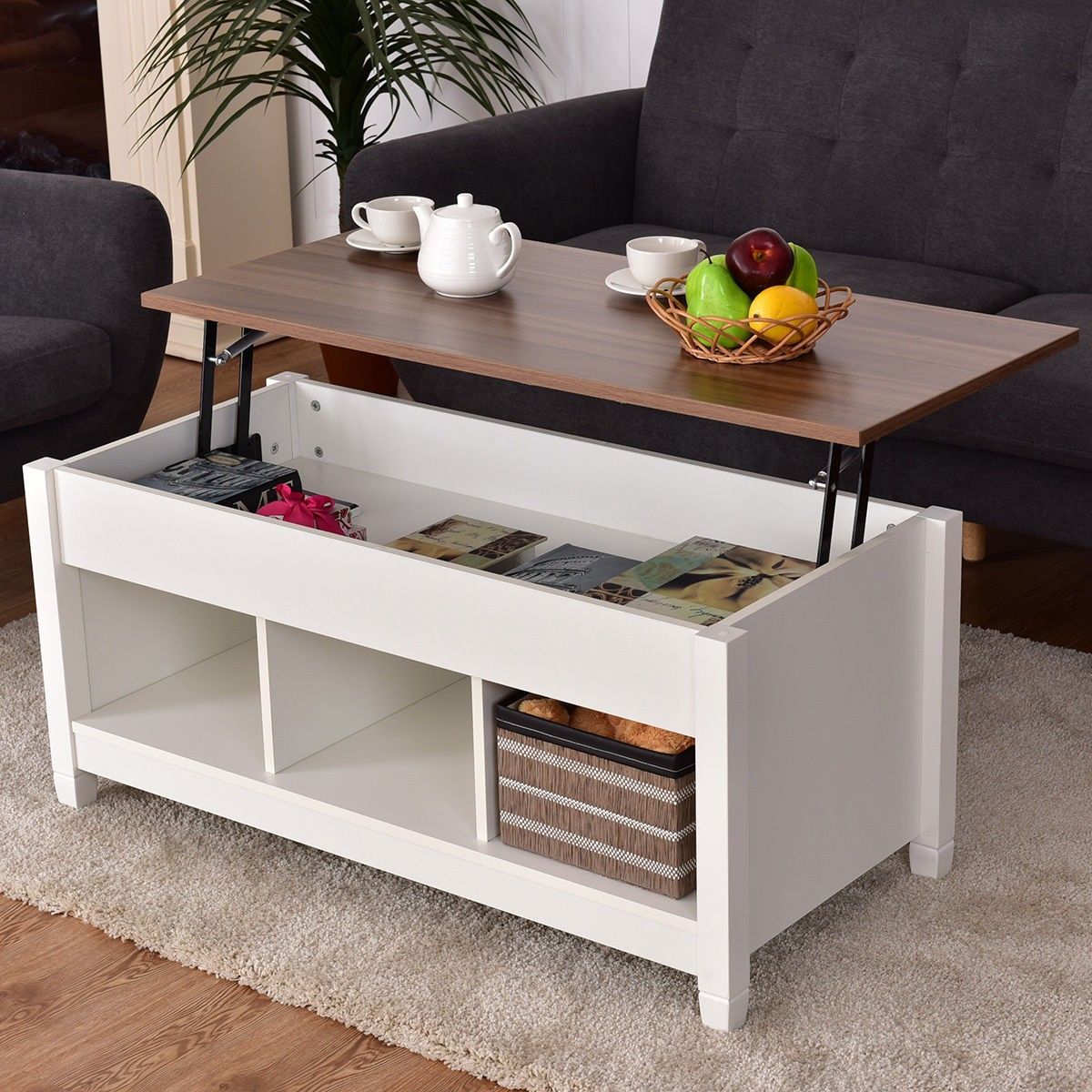 Lift Top Coffee Table With Hidden Storage Compartment Home Living Room For Lift Top Coffee Tables With Hidden Storage Compartments (Gallery 11 of 20)