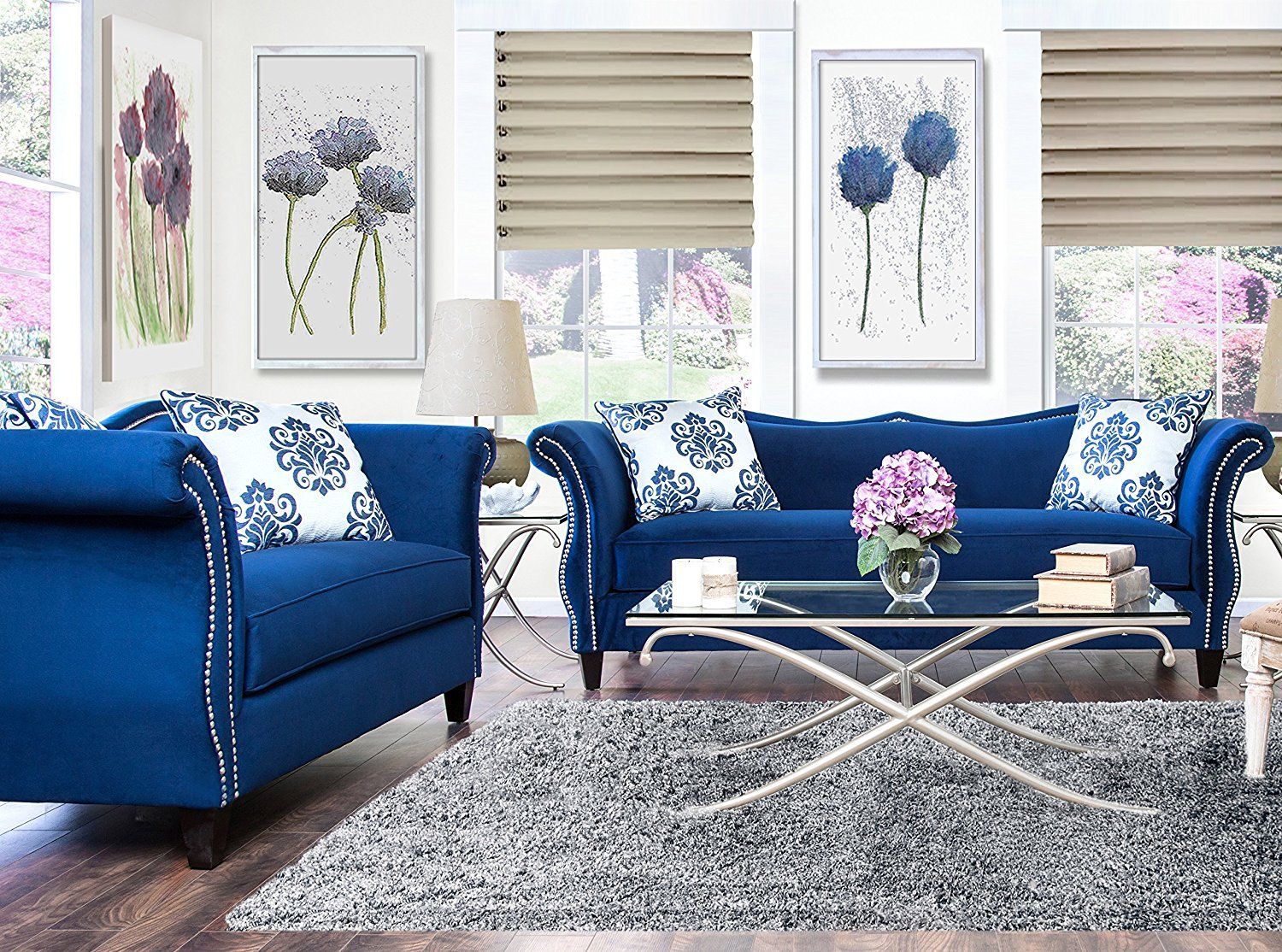 Living Room Furniture Sets | Blue Sofa Set, Blue Living Room, Blue Pertaining To Sofas In Blue (Gallery 15 of 20)