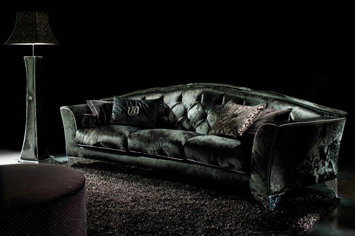 Living Rooms Decor With Black Velvet Sofa – Freshnist Design Inside Black Velvet Sofas (View 5 of 20)