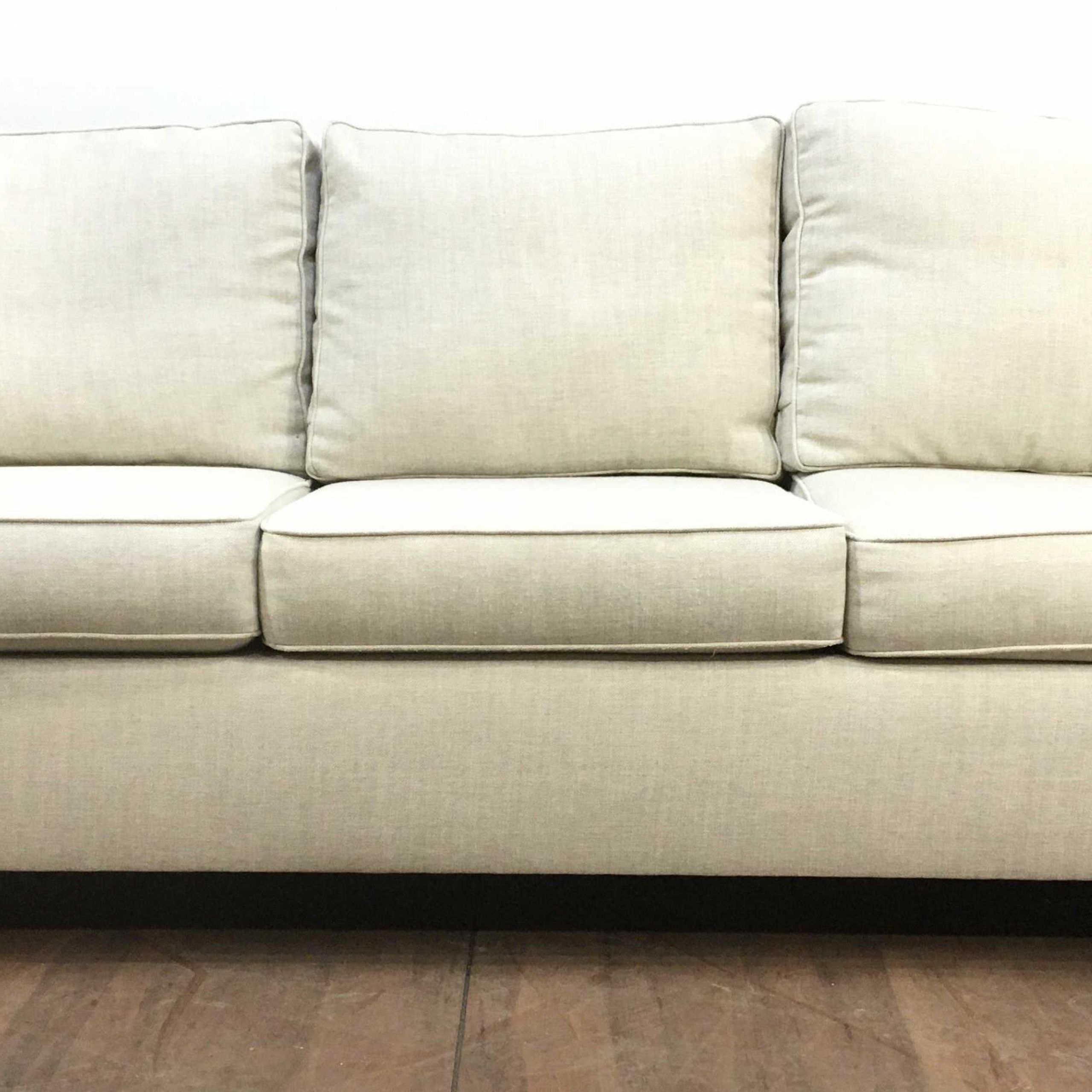Lot – Pottery Barn Transitional Style Pillowback Sofa Throughout Sofas With Pillowback Wood Bases (Gallery 7 of 20)