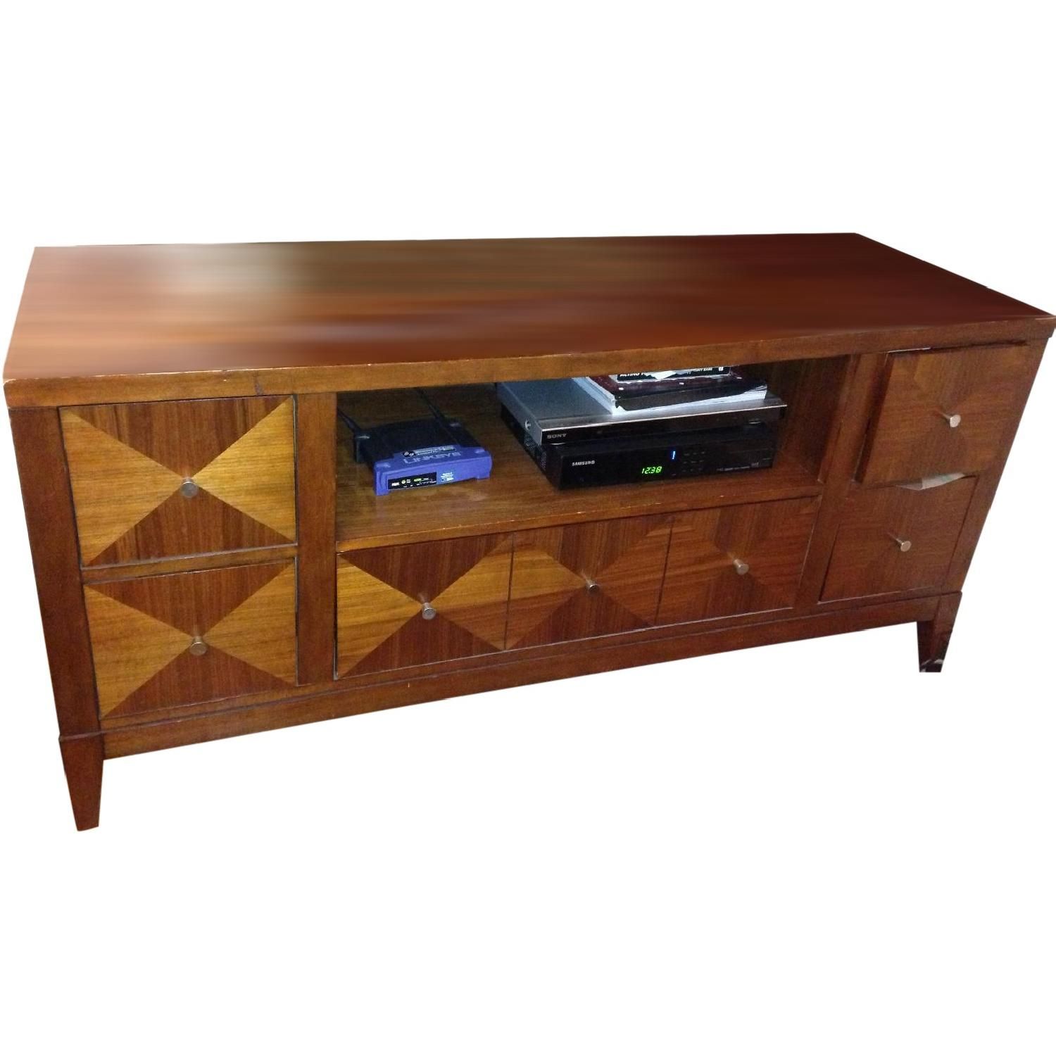 Macy's Mid Century Modern Style Entertainment Center – Aptdeco With Mid Century Entertainment Centers (View 13 of 20)