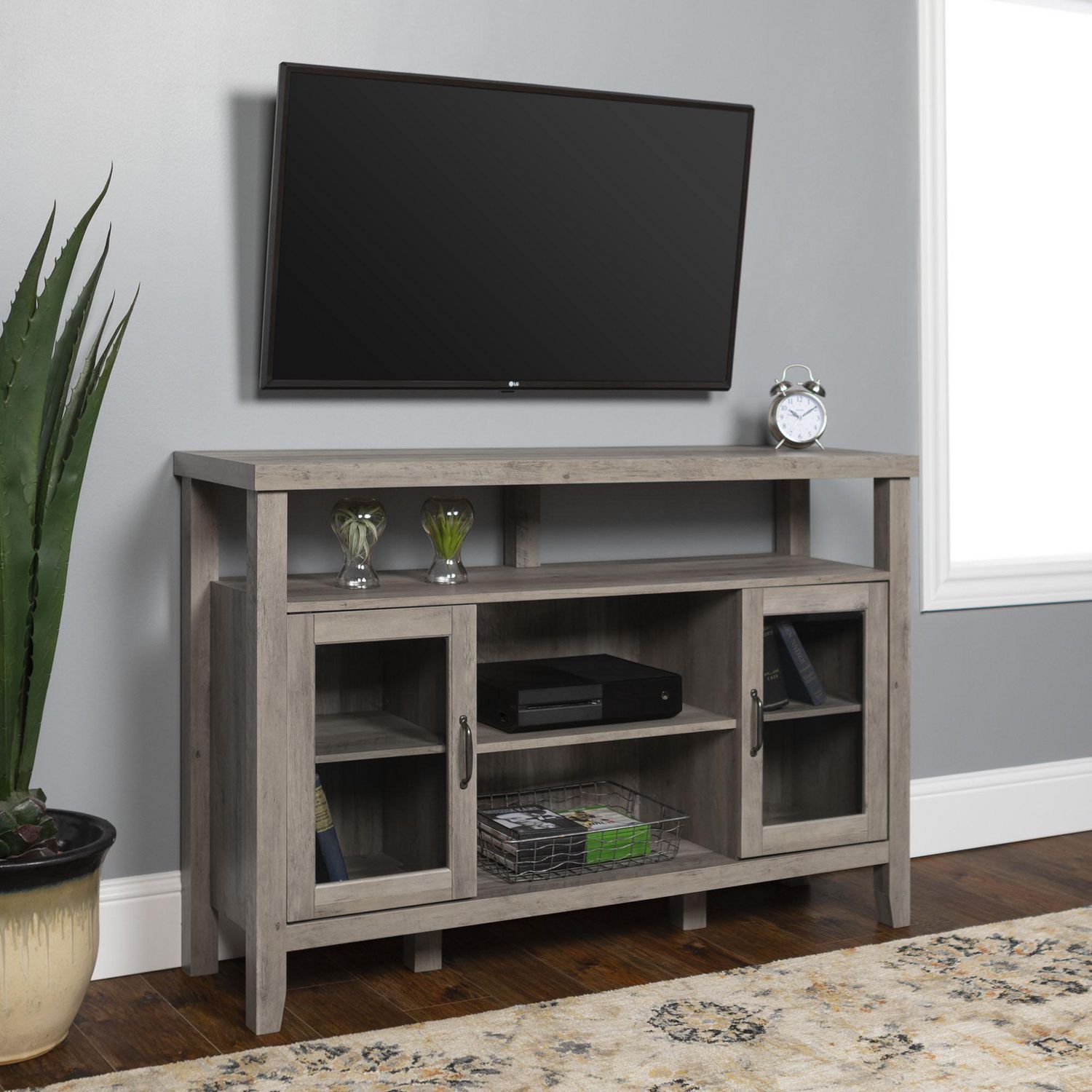 Manor Park Rustic Farmhouse Tv Stand For Tv's Up To 56" – Multiple Within Modern Farmhouse Rustic Tv Stands (View 11 of 20)