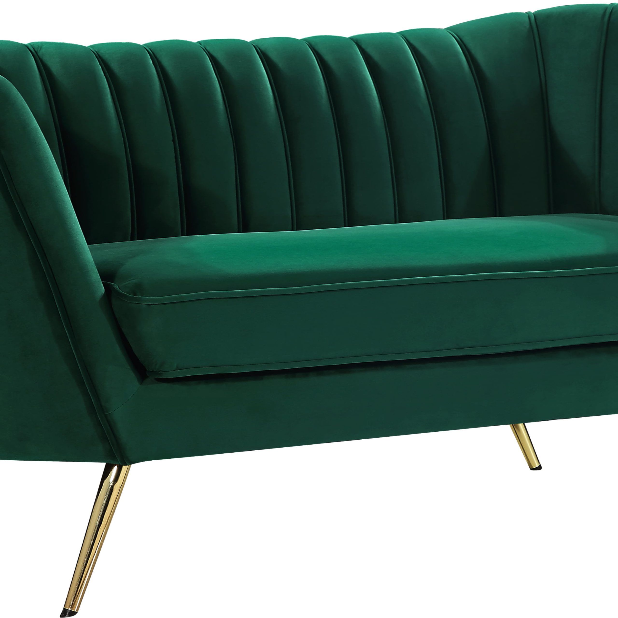 Margo Green Velvet Loveseat Color:green Velvet,style:contemporary Pertaining To Small Love Seats In Velvet (View 15 of 21)