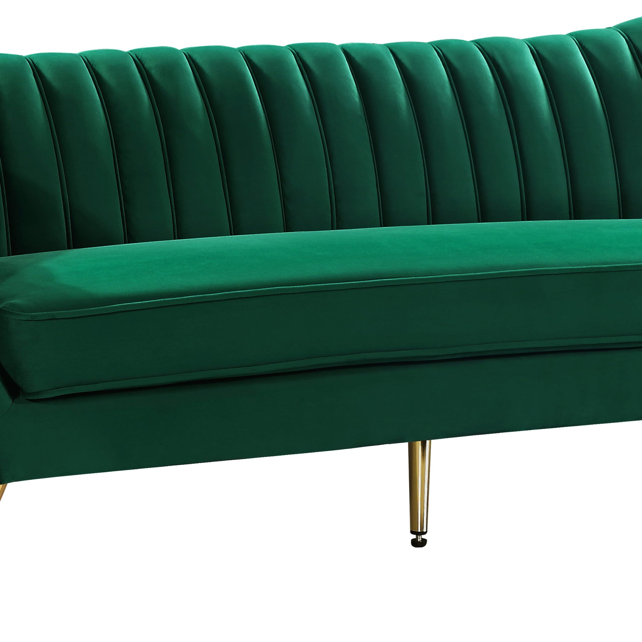 Margo Green Velvet Sofa Color:green Velvet,style:contemporary – Walmart With Regard To 75" Green Velvet Sofas (Gallery 2 of 20)