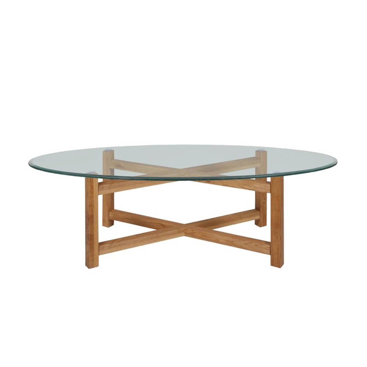 Melia Oval Glass Coffee Table Clear Glass & Oak | Fads In Oval Glass Coffee Tables (Gallery 13 of 20)