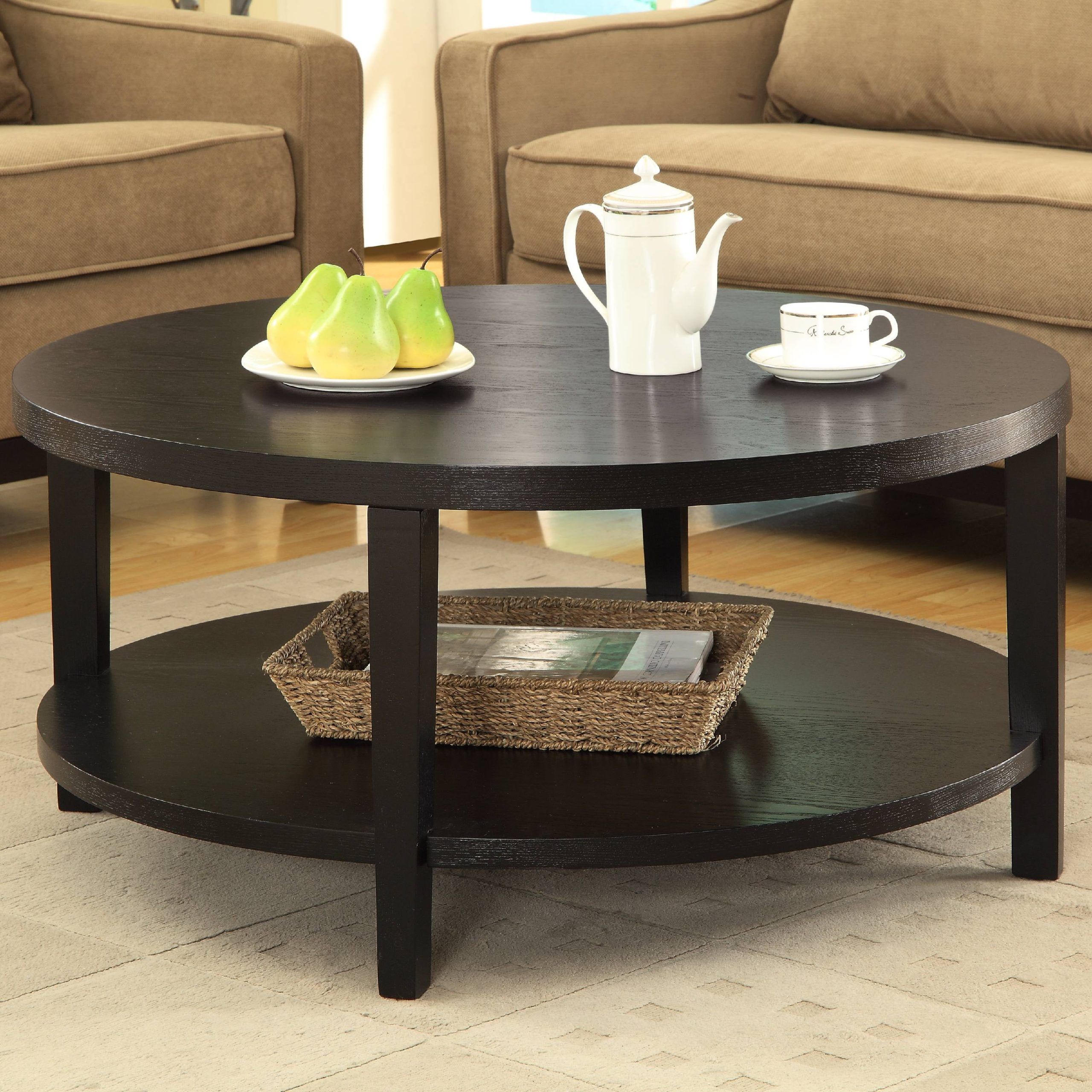Merge 36" Round Coffee Table – Walmart Intended For Round Coffee Tables With Storage (View 14 of 20)
