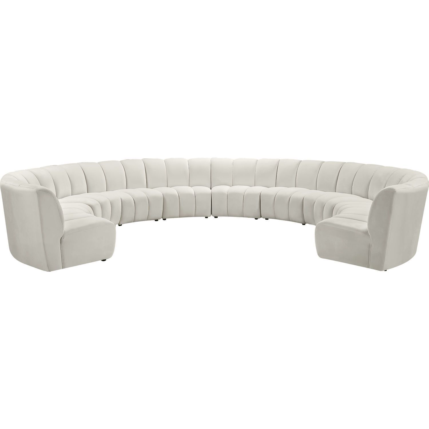 Meridian Furniture 638cream 10pc Infinity 10 Piece Modular Sectional Pertaining To Cream Velvet Modular Sectionals (View 14 of 20)