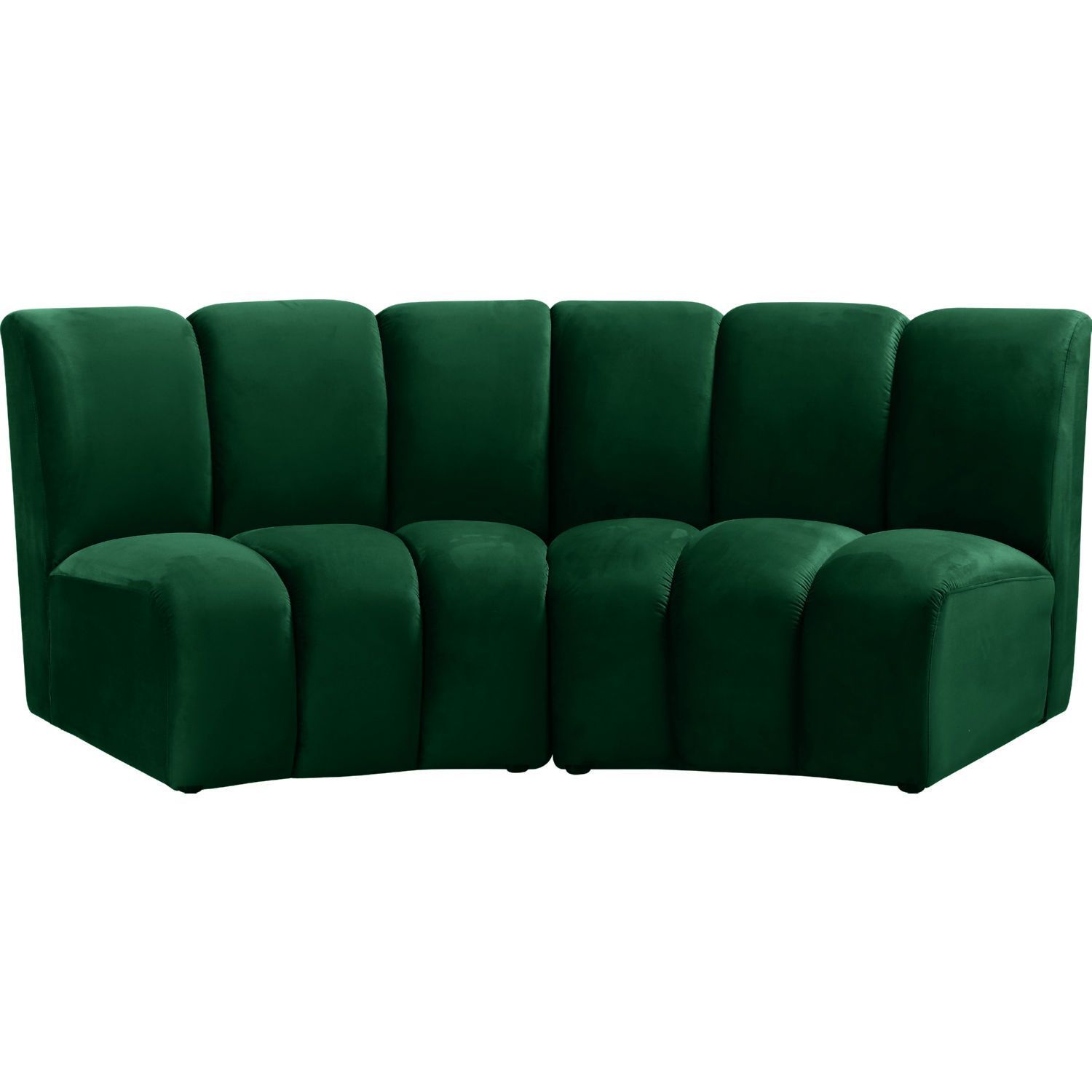 Meridian Furniture 638green 5pc Infinity 5 Piece Modular Sectional Sofa Intended For Green Velvet Modular Sectionals (Gallery 2 of 20)