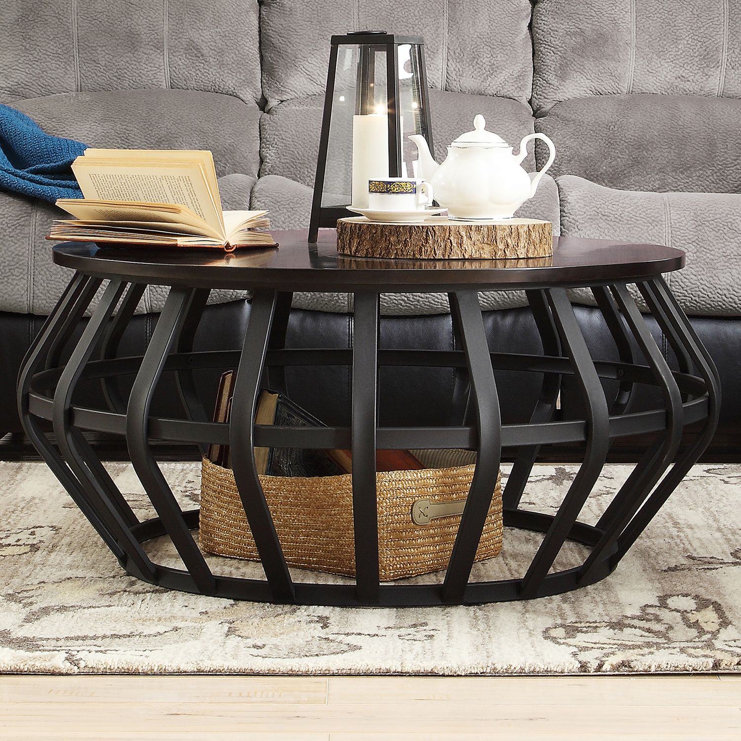 Metal Frame Round Coffee Table – Pier1 With Regard To Round Coffee Tables With Steel Frames (Gallery 1 of 21)