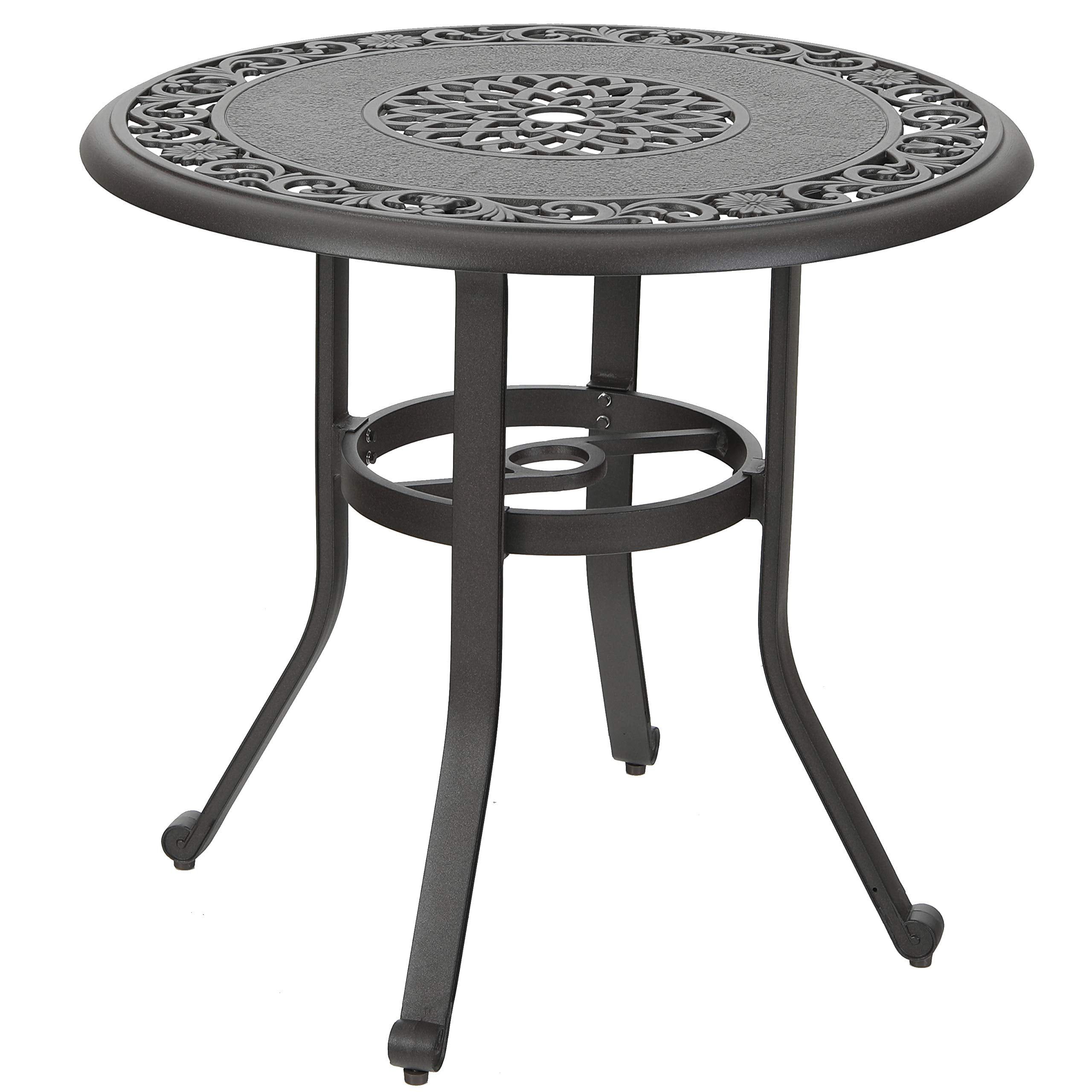 Mf Studio 32" Cast Aluminum Patio Outdoor Bistro Table, Round Dining Within Round Steel Patio Coffee Tables (View 6 of 20)