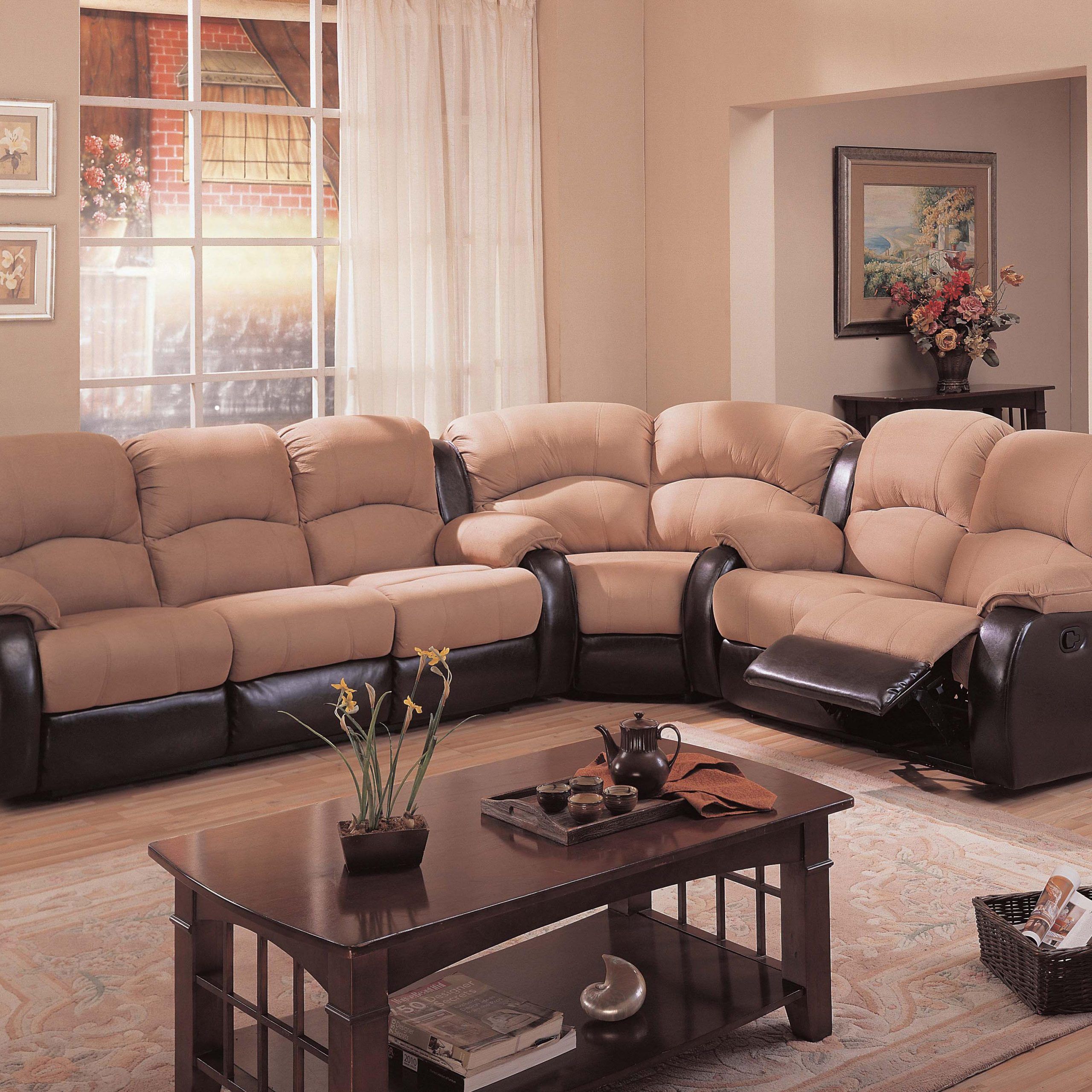 Microfiber Sectional Couch With Recliner: Chic Features For Your Home Throughout 2 Tone Chocolate Microfiber Sofas (View 12 of 20)