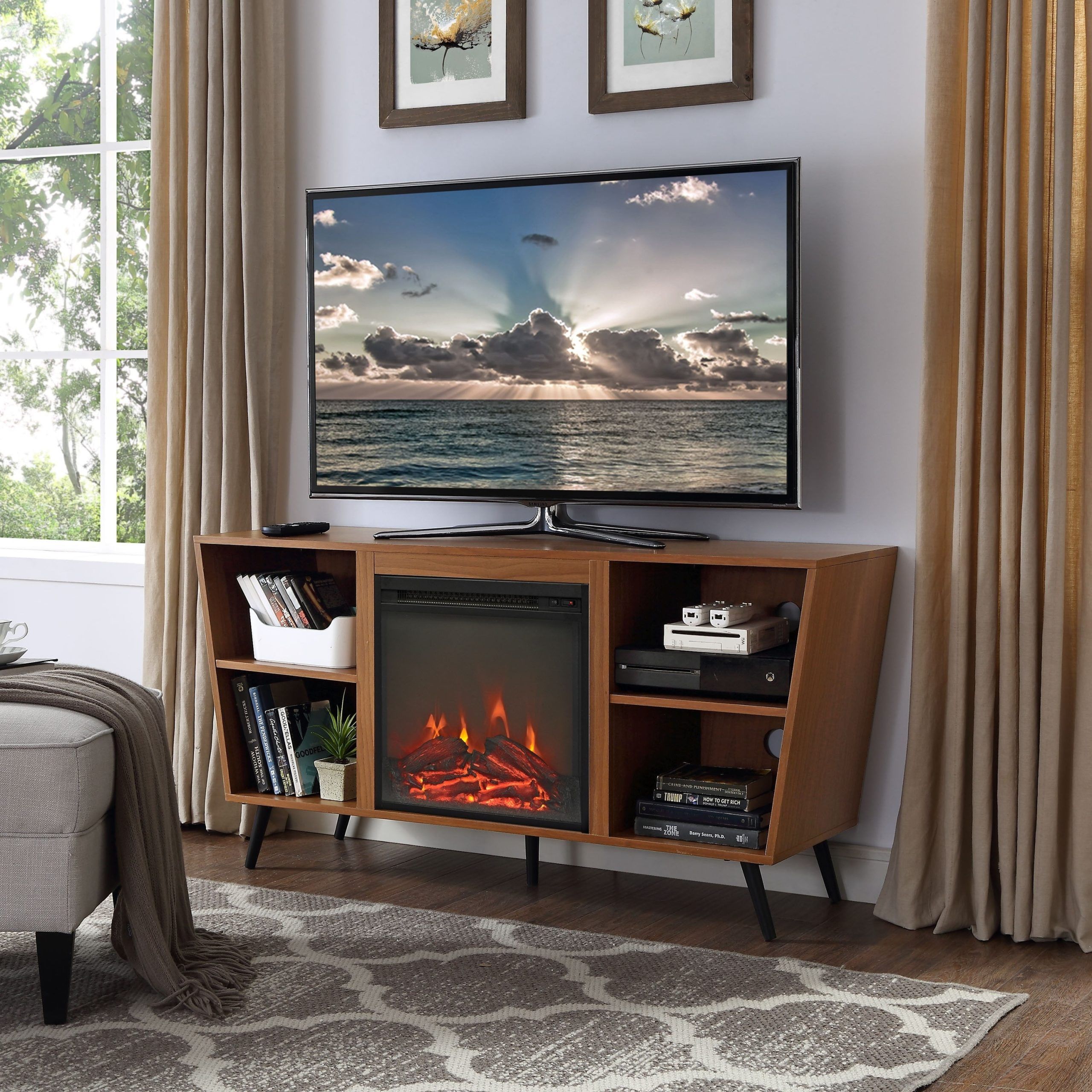 Featured Photo of 20 The Best Modern Fireplace Tv Stands