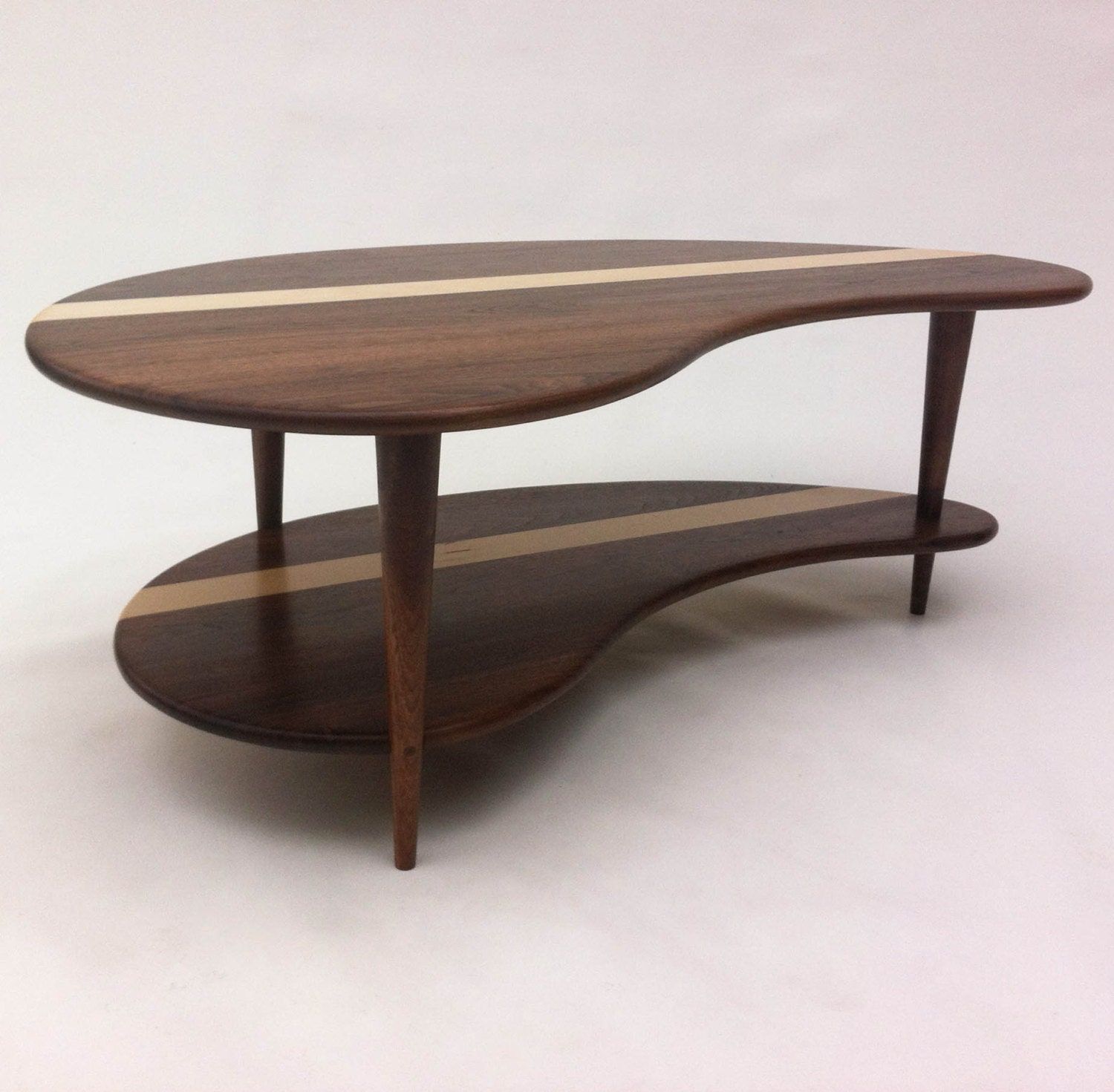 Mid Century Modern Coffee Cocktail Table Solid Walnut With In Mid Century Modern Coffee Tables (View 13 of 20)