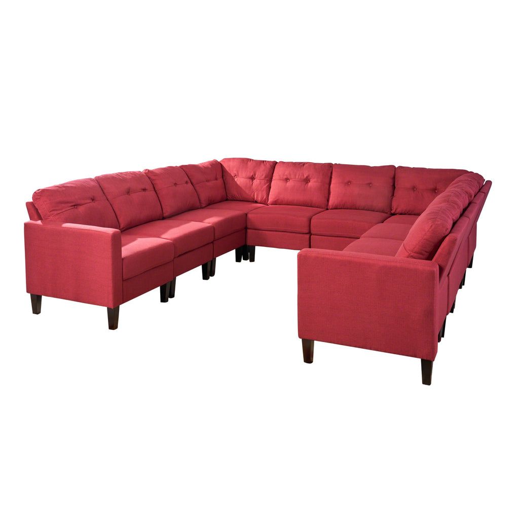 Mid Century Modern U Shaped Sectional Sofa Set – Nh195503 – Noble House Within Modern U Shaped Sectional Couch Sets (View 9 of 20)