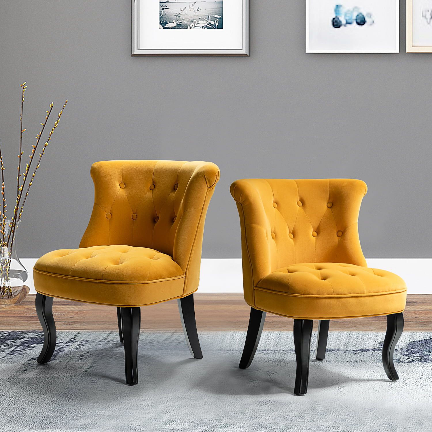 Mid Century Modern Velvet Accent Chair For Living Room Set Of 2 In Throughout Modern Velvet Upholstered Recliner Chairs (Gallery 17 of 20)