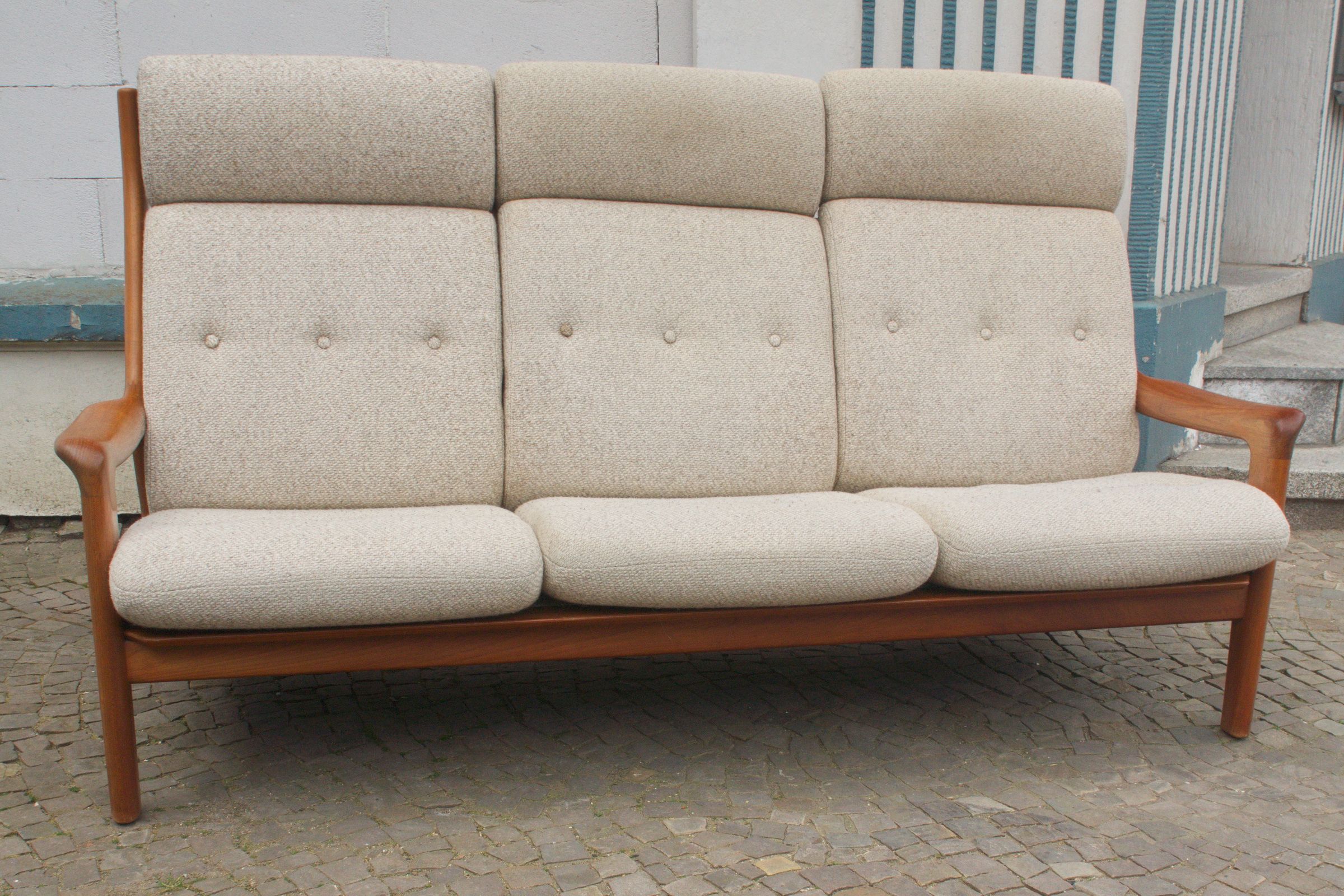 Mid Century Teak Sofa 3 Seater Gustav Thams For Vejen Polstermøbel Inside Mid Century 3 Seat Couches (Gallery 19 of 20)