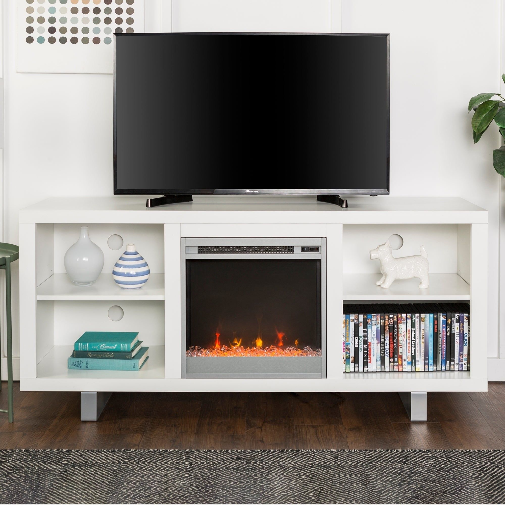 Middlebrook Designs 58" Modern Fireplace Tv Stand Console – Walmart Intended For Modern Fireplace Tv Stands (Gallery 12 of 20)
