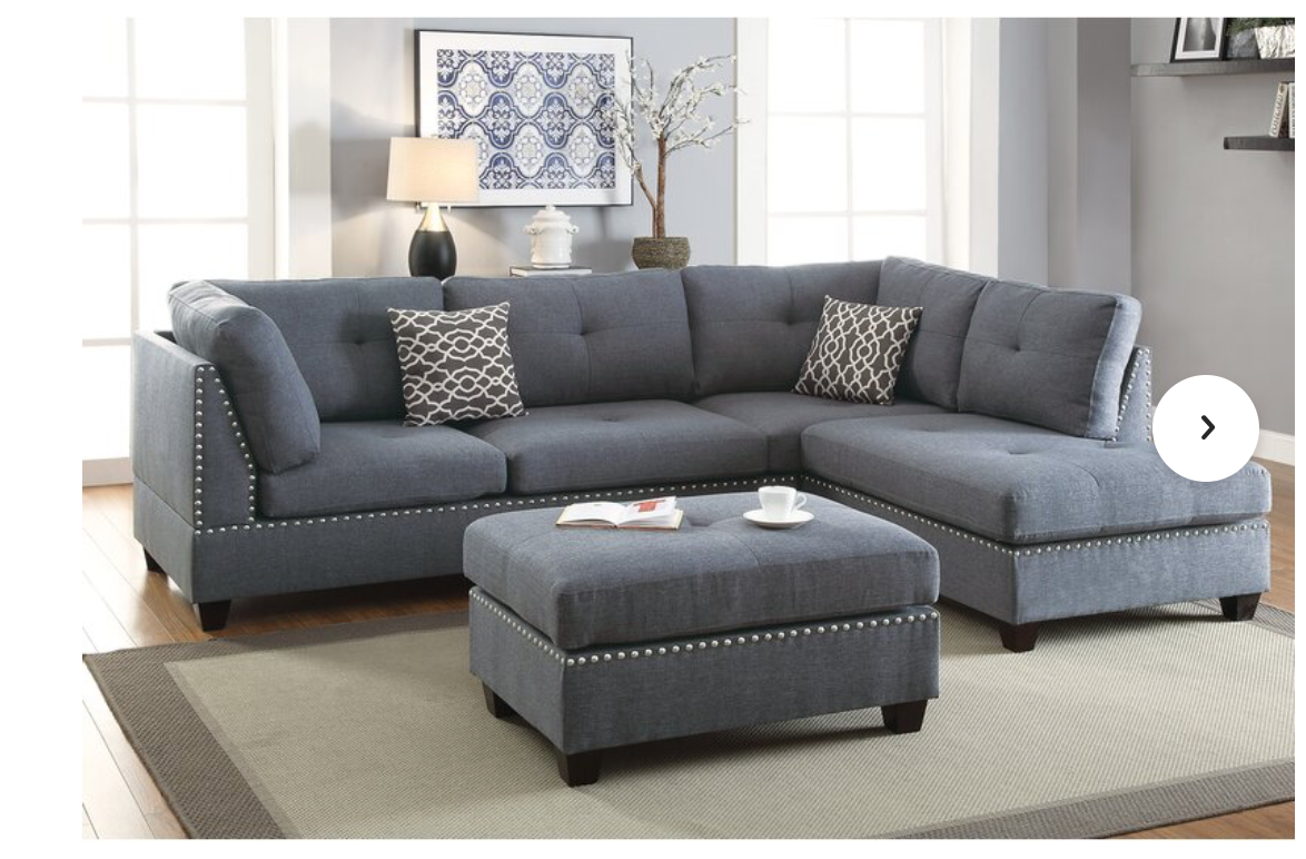 Milani 104" Wide Reversible Sofa & Chaise With Ottoman | Living Room Inside 104" Sectional Sofas (View 8 of 20)